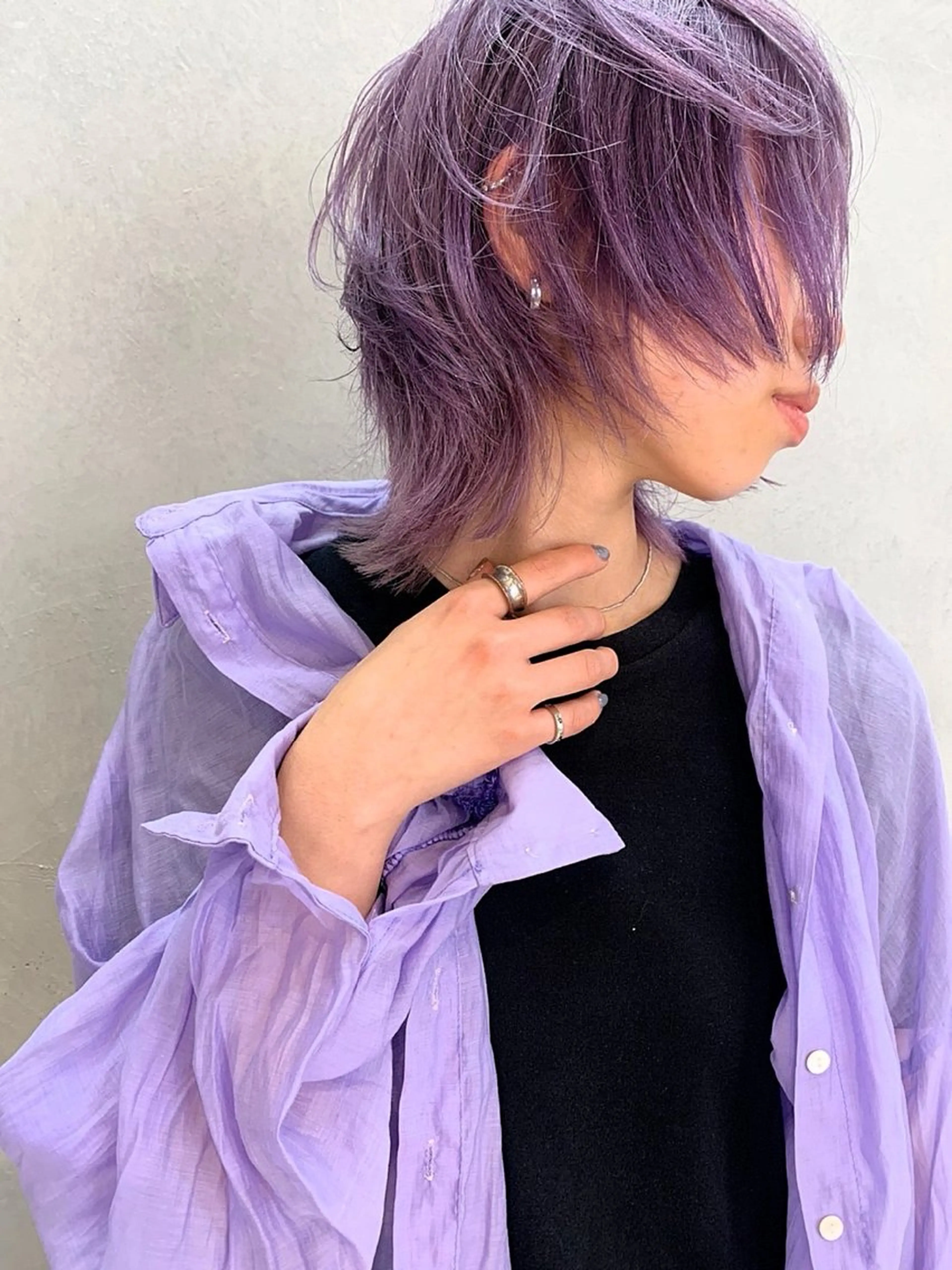 ミディアム カミヤマ リョウマのヘアスタイル