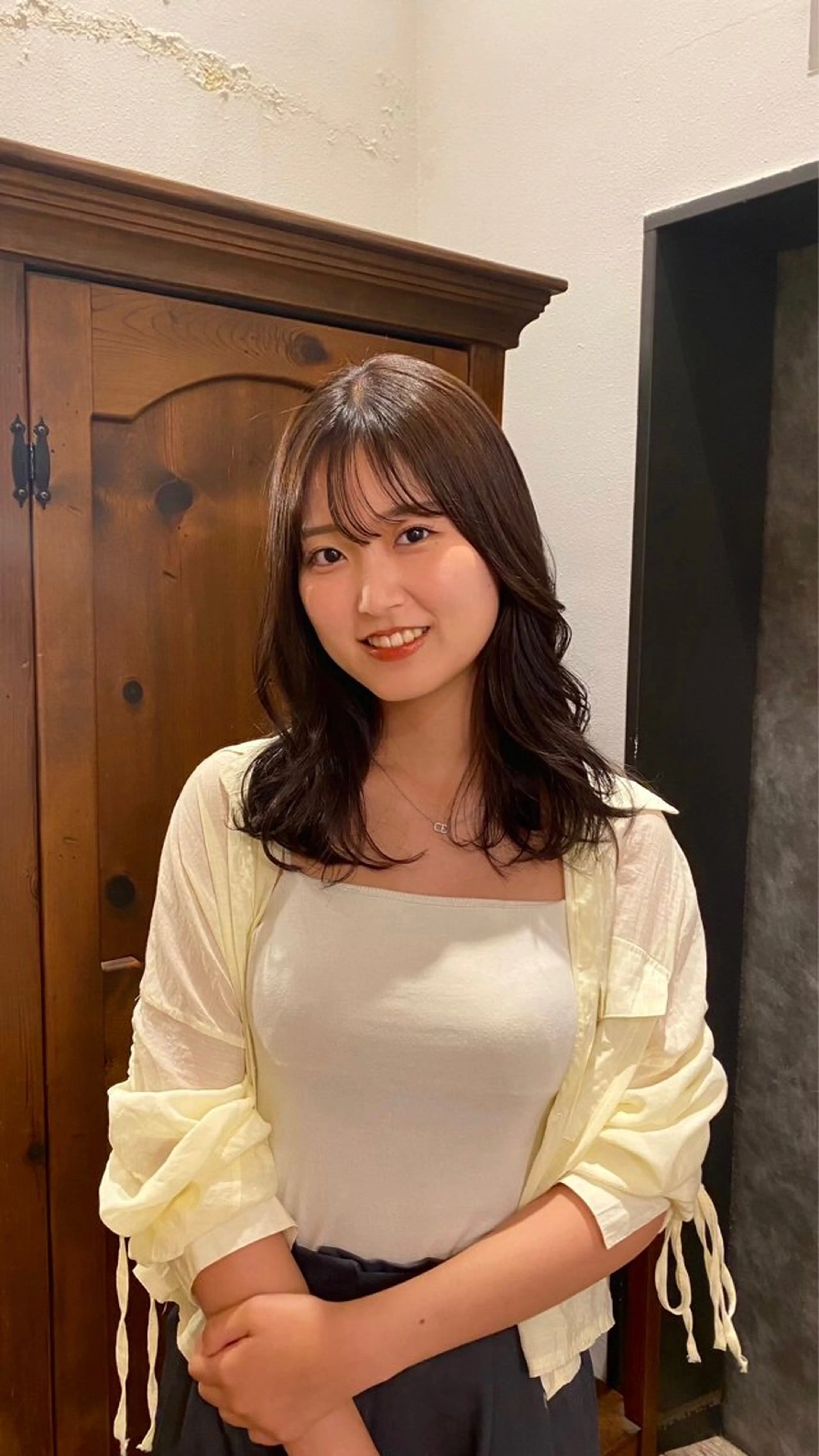 セミロング カラー 似合わせパーマ 🪷なりたりみのヘアスタイル