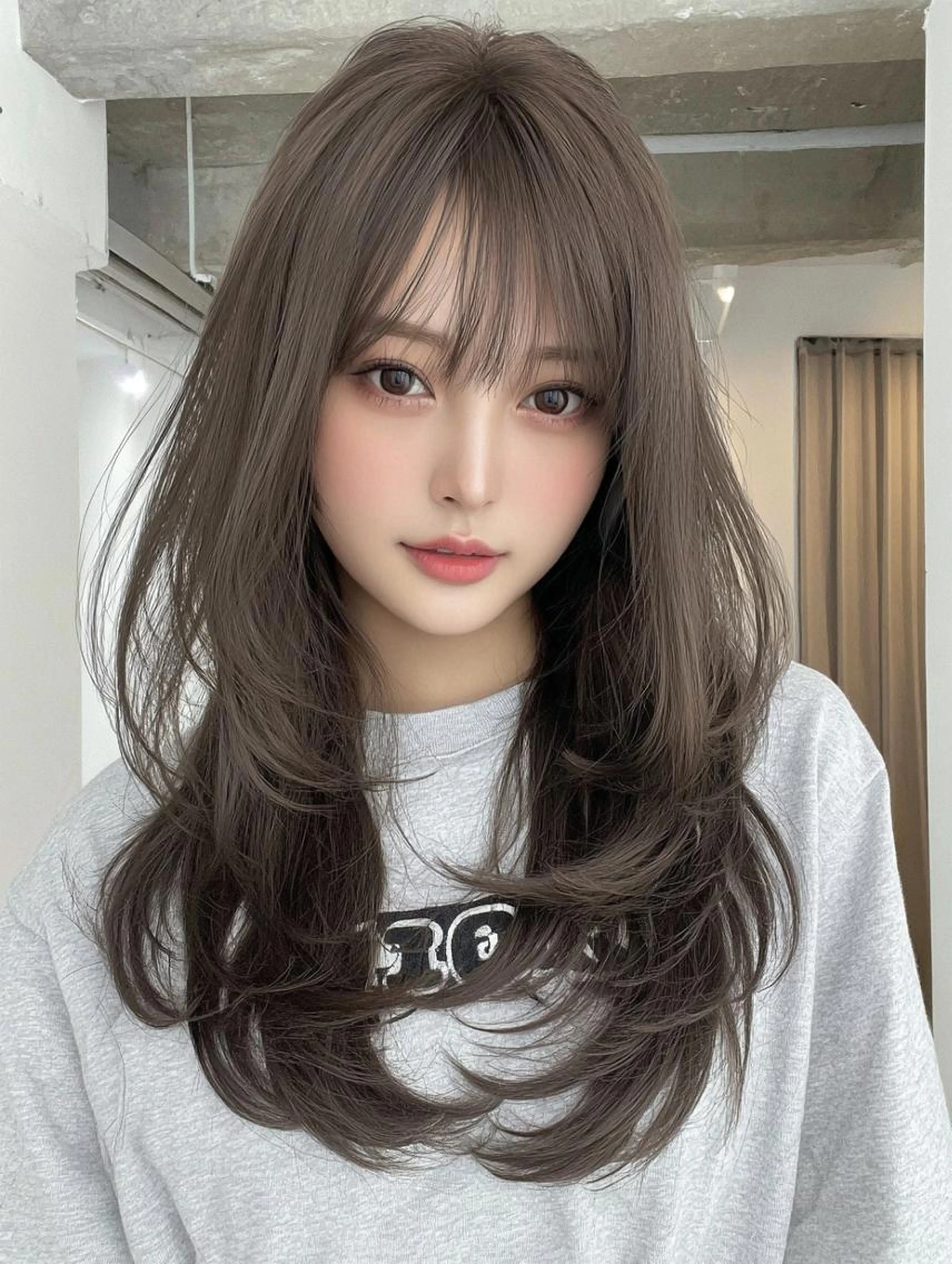 カット✂️×ブリーチなしダブルカラー×トリートメント＃暖色カラー＃髪質改善＃韓国風の写真