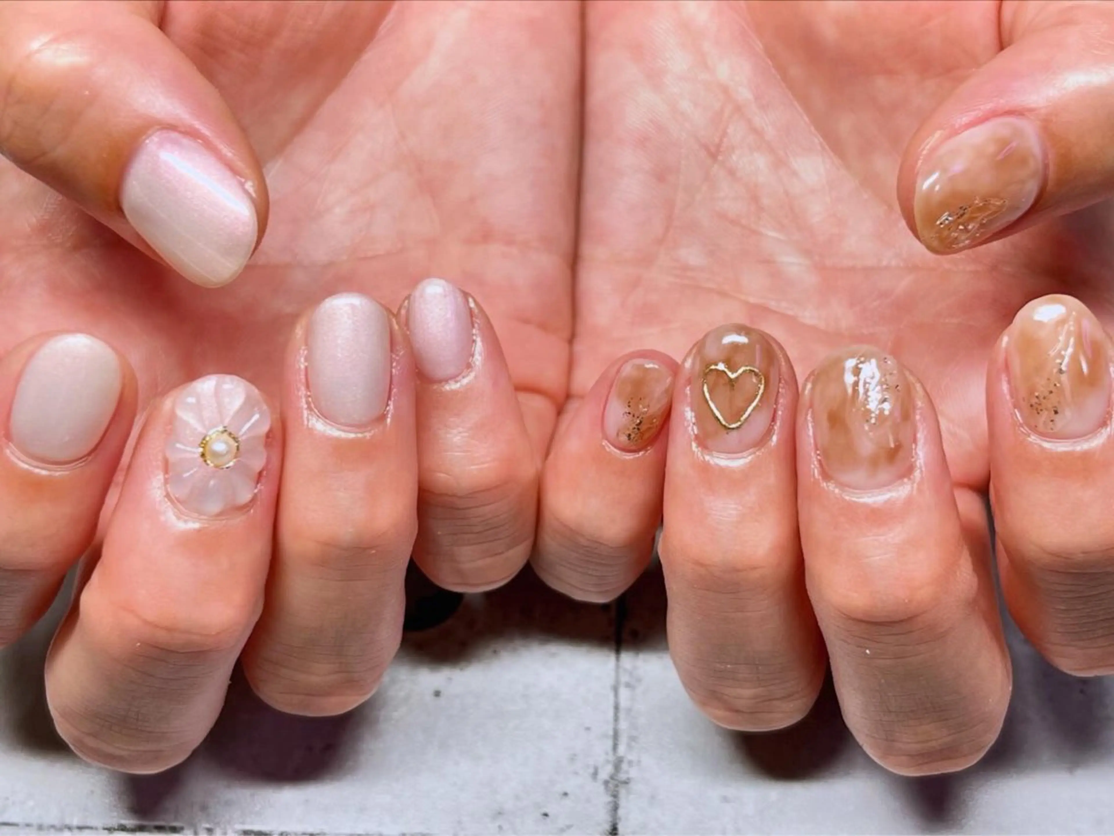 ネイル アートネイル クリアネイル ぷっくりネイル ハンドネイル まり りぃ〜んのネイルデザイン