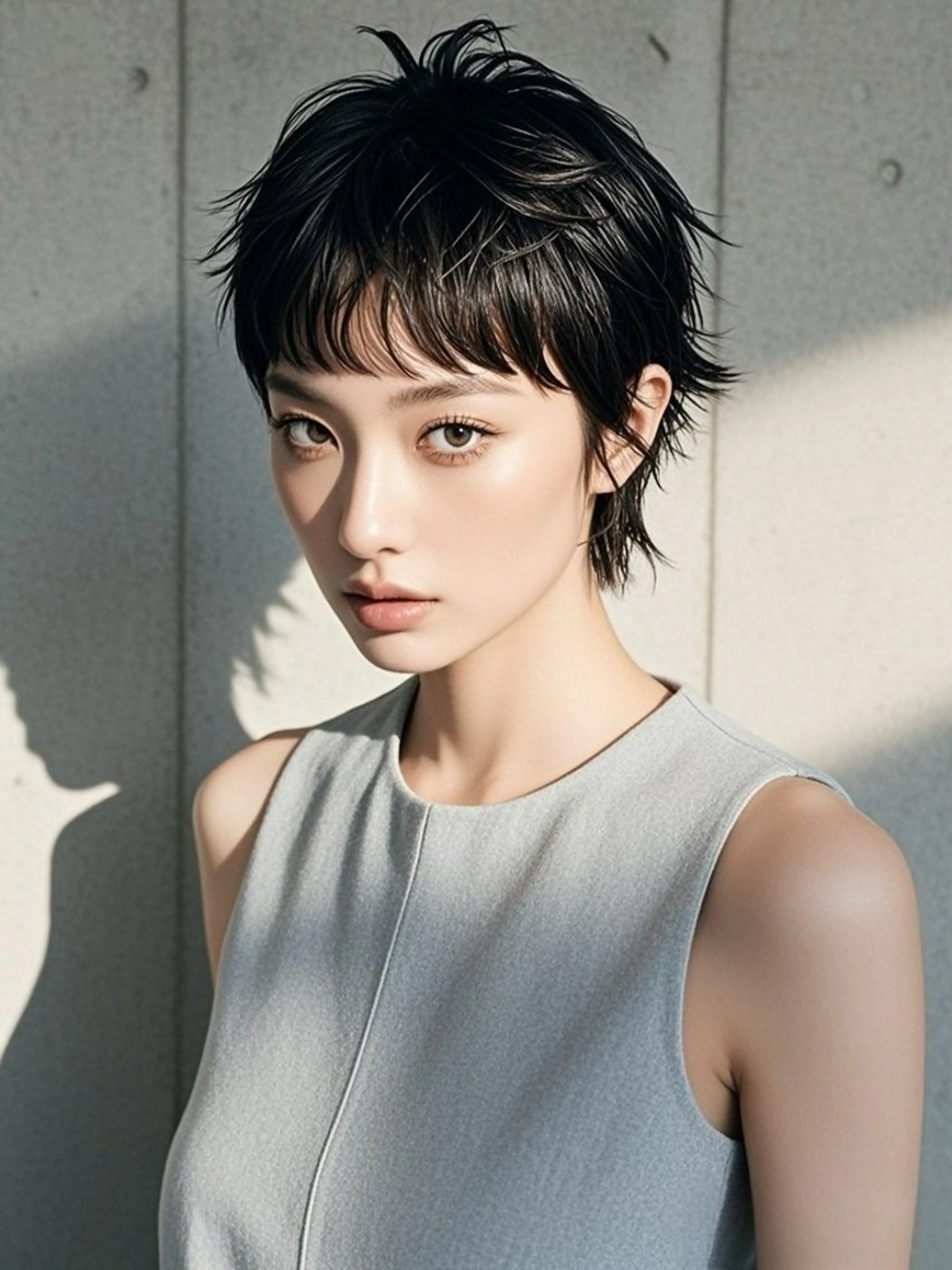 ショート ショートボブ アッシュ ボブ くびれヘア ハッシュカット カット ヘアカラー ウルフカット 811 大阪梅田 ウルフのヘアスタイル