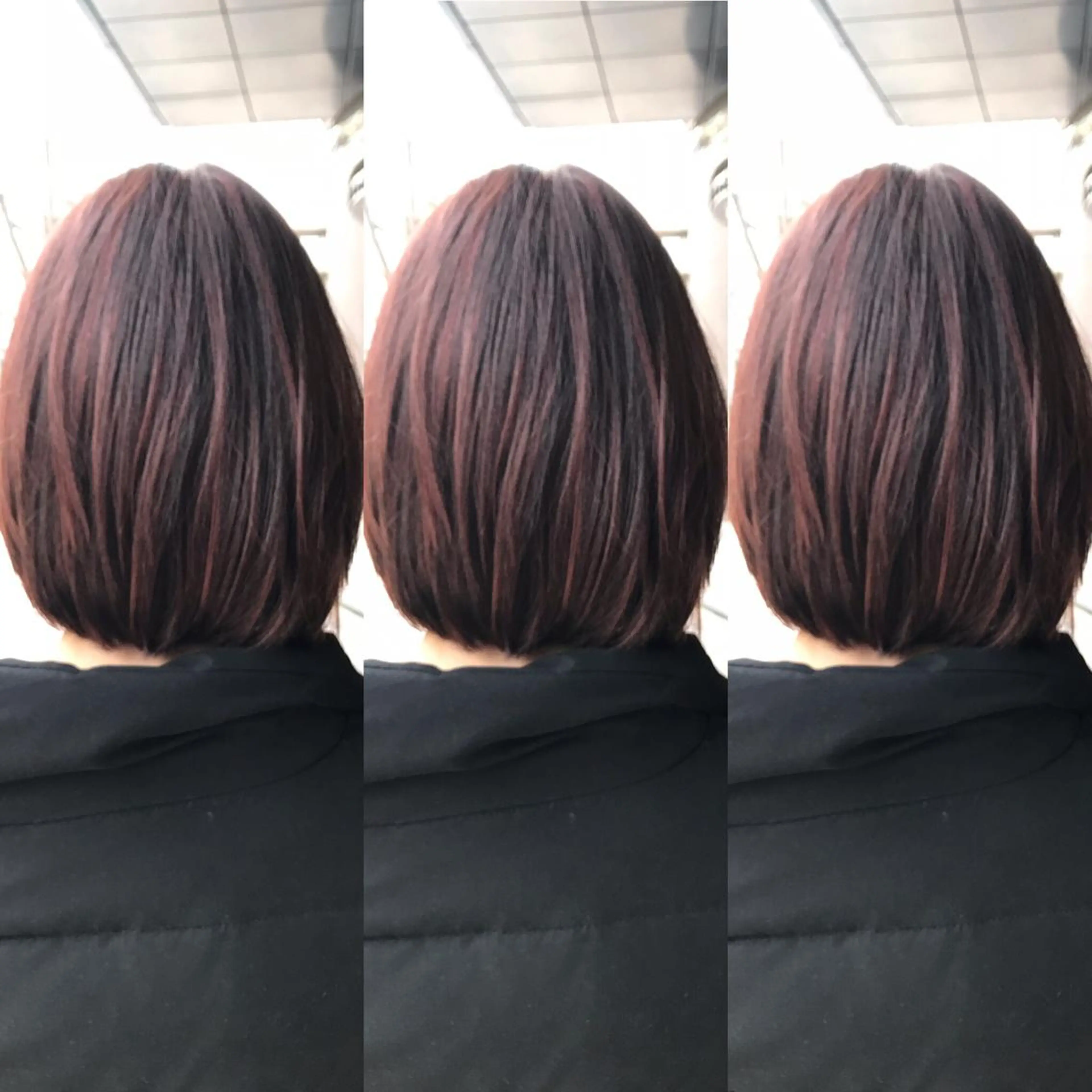 カラー ピンクカラー レッドカラー ボブ 正分 真美のヘアスタイル