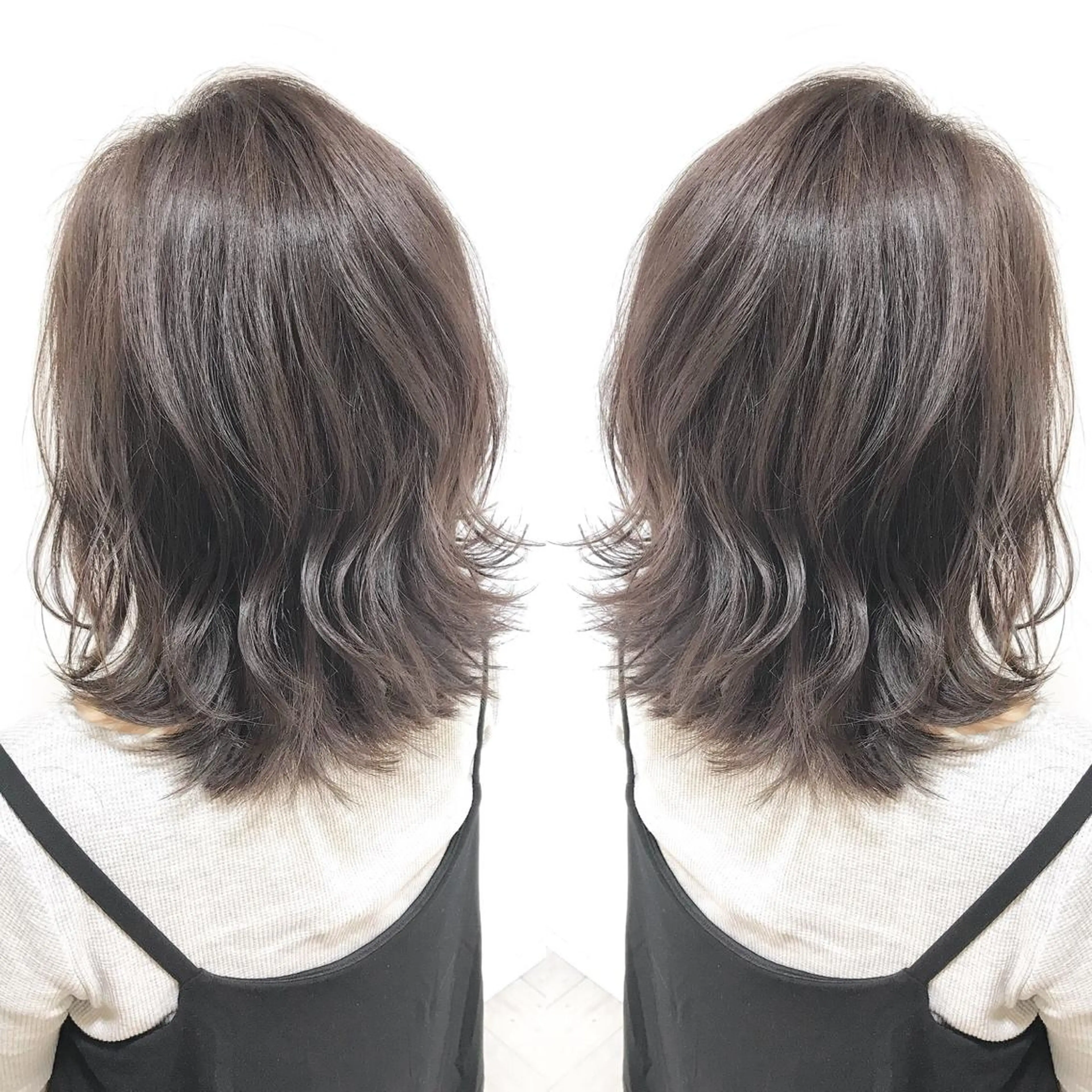 ミディアム カラー グレージュ イルミナカラー Miru by INCE HAIRのヘアスタイル