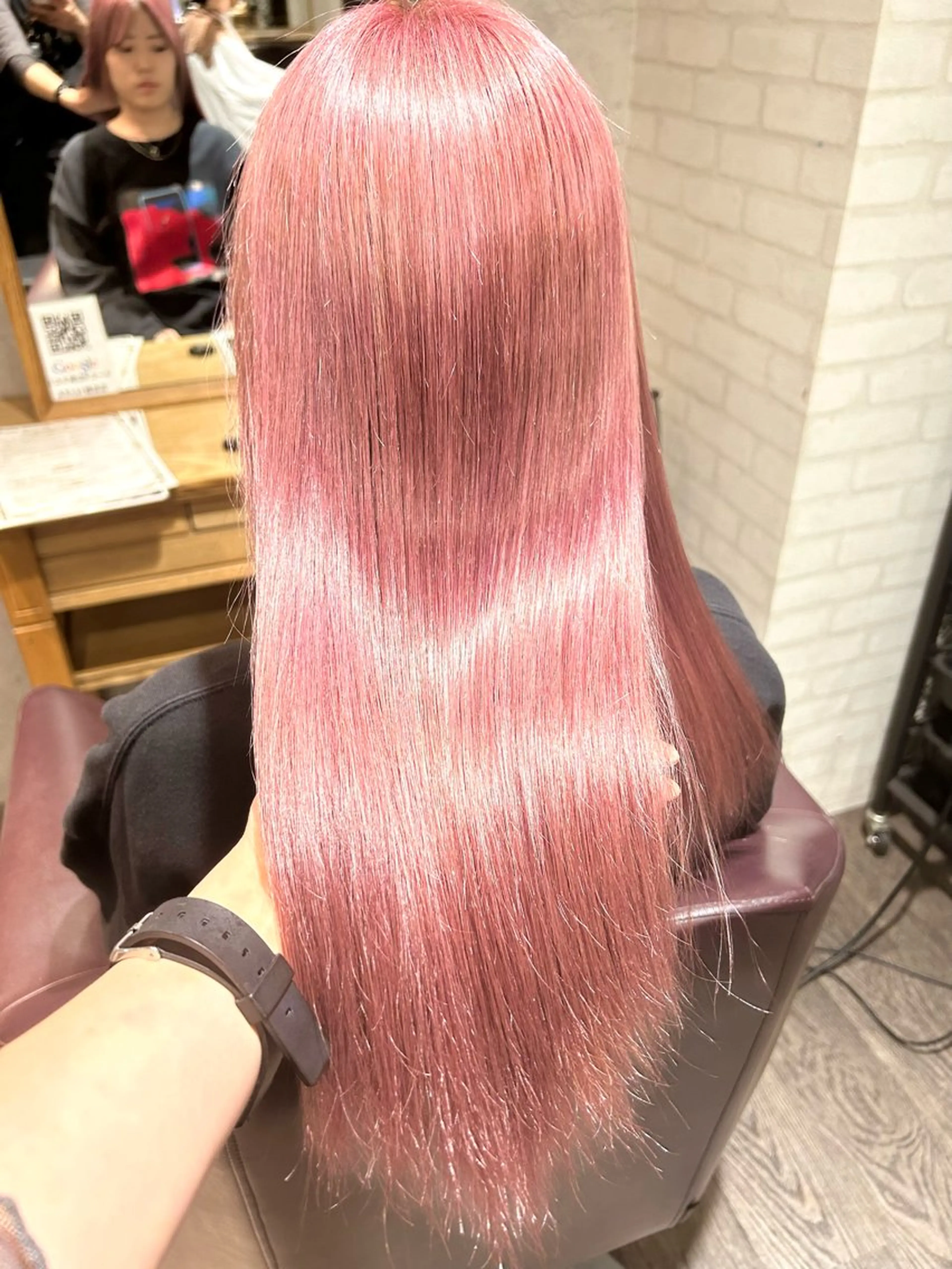 セミロング カラー ブリーチ ピンクカラー ヘアカラー パーソナルカラー 診断🍀マリンのヘアスタイル