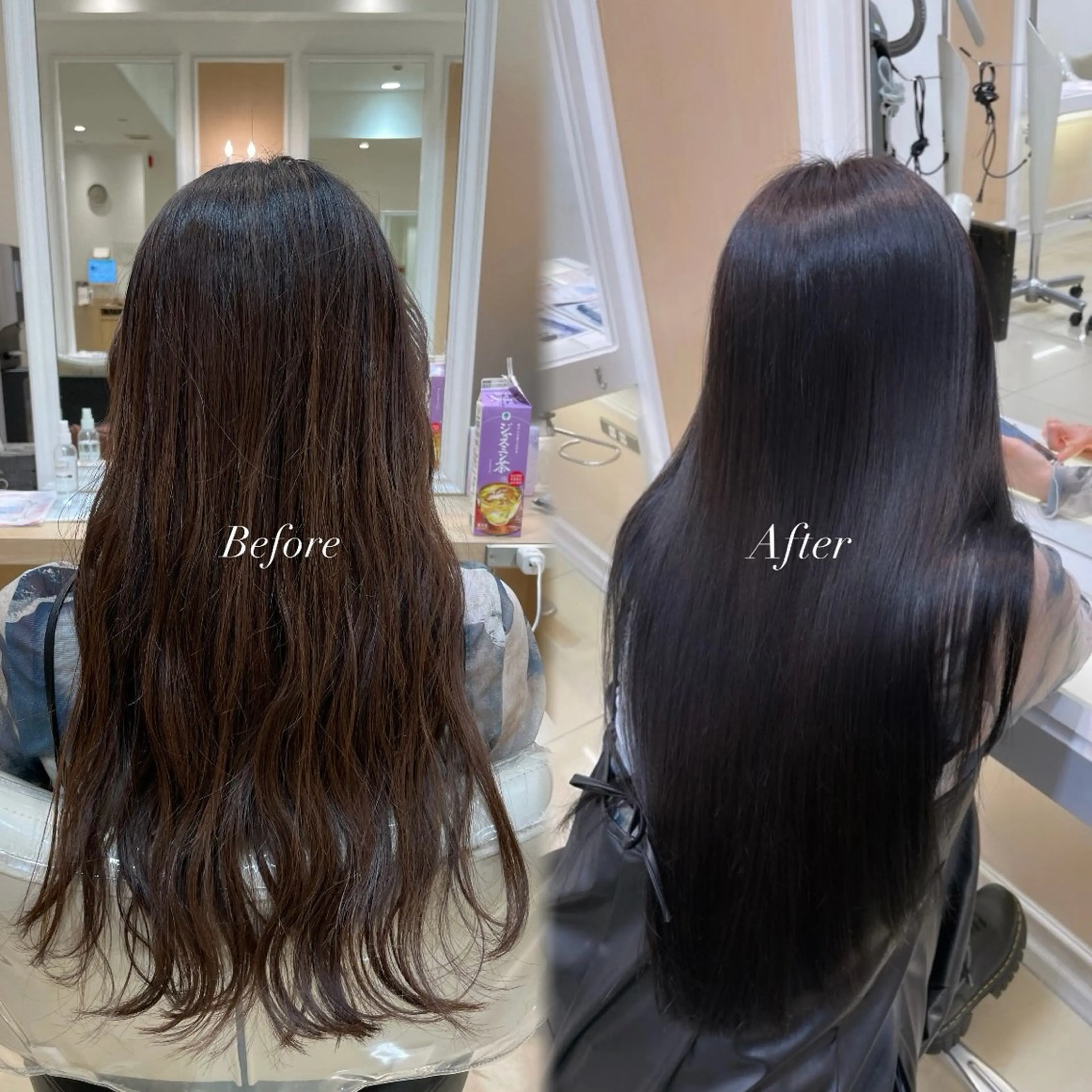 ロング カラー 黒髪 ブラウンカラー ヘアカラー トリートメント ☆Ash中目黒 浦野遥☆*。のヘアスタイル