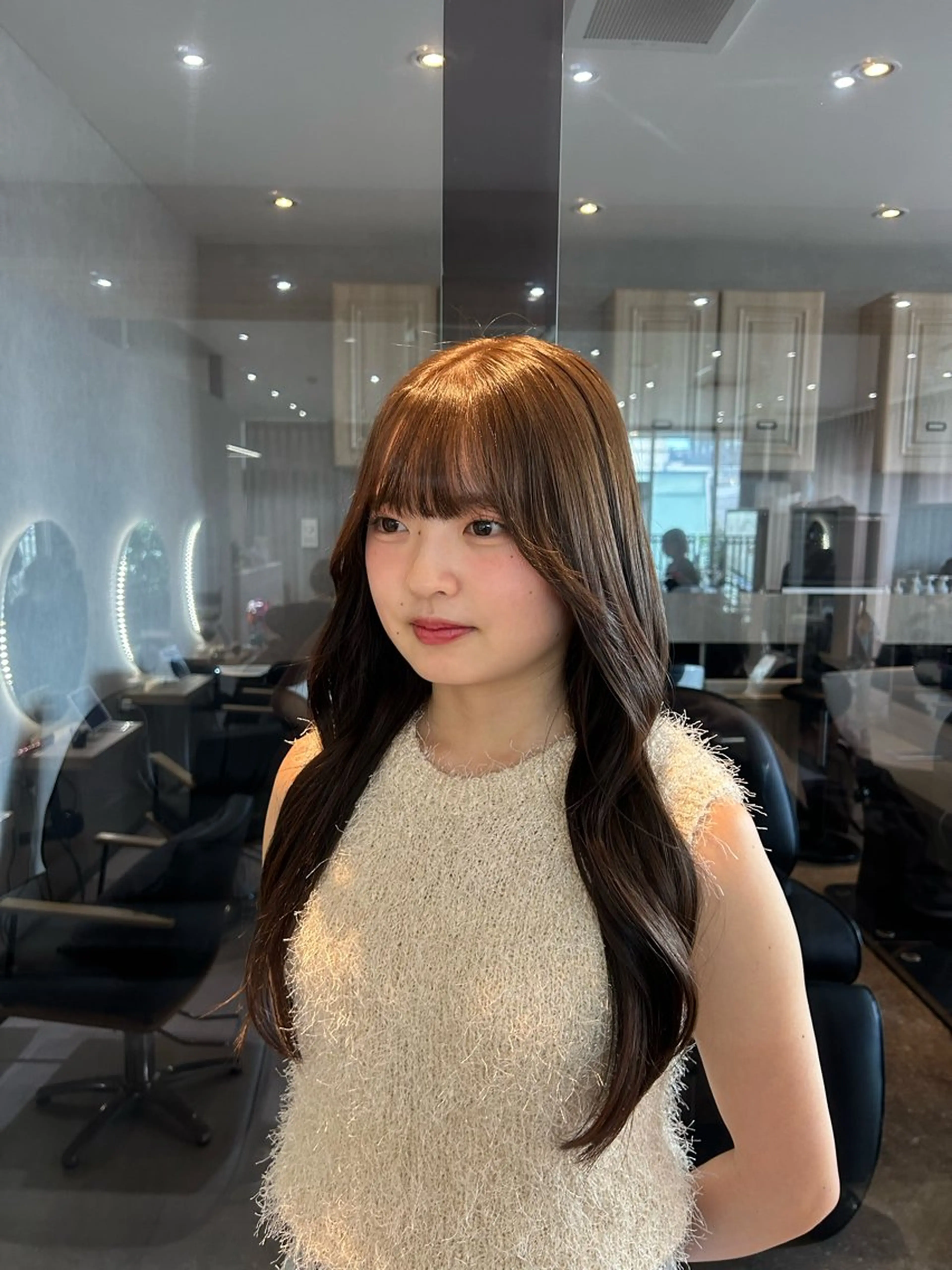 ロング アッシュ ボブ くびれヘア ハッシュカット 髪質改善 ハッシュカット🖤✨ 顔周り/韓国ヘアのヘアスタイル