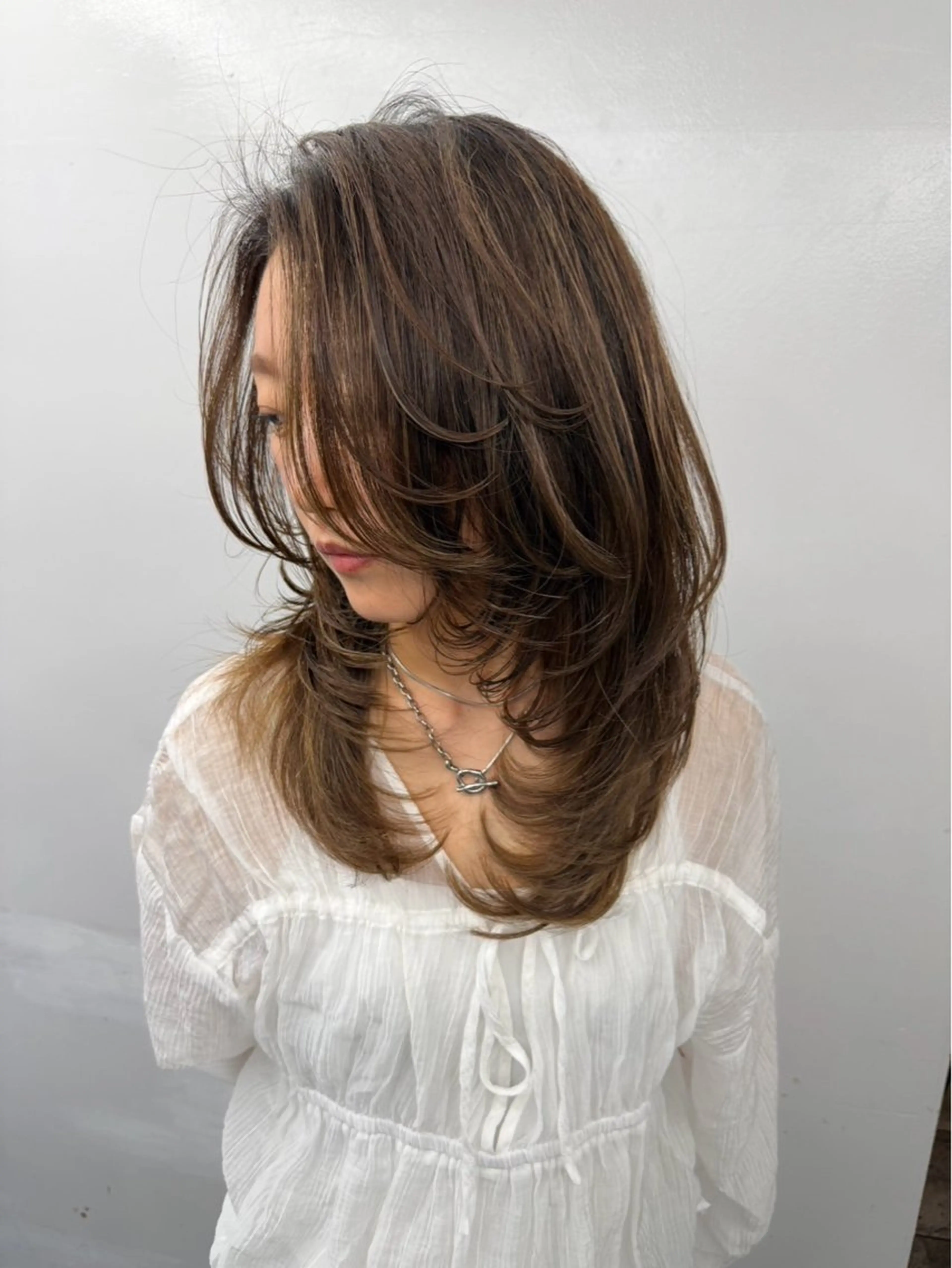 ミディアム ハッシュカット ハイレイヤー レイヤーカット カット トリートメント レイヤー/エクステ alpha下妻のヘアスタイル