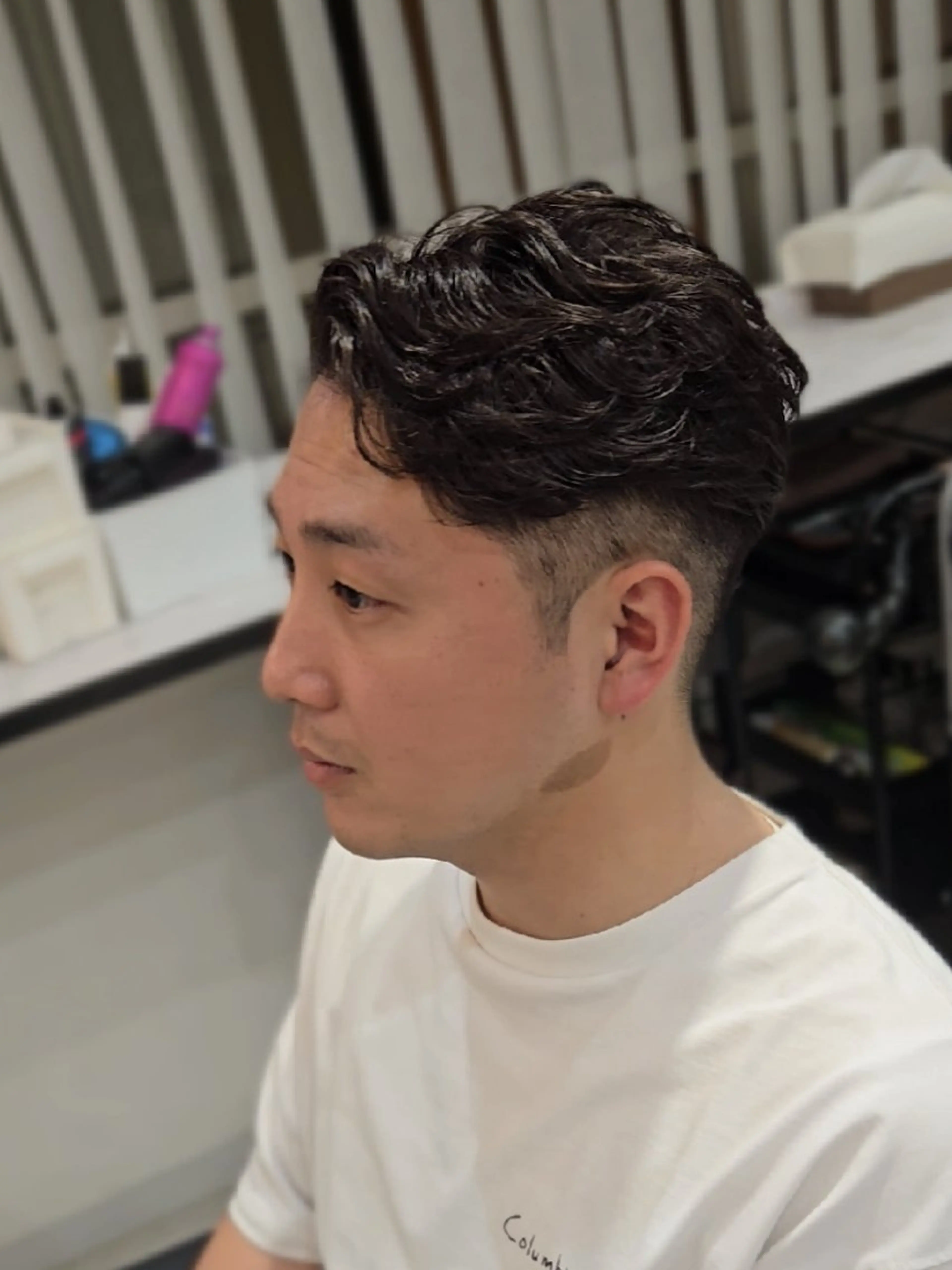 メンズ ショート パーマ ビジネス カット パーマ ヘアセット LEN名古屋/パーマ 海外ヘア/メンズ特化のヘアスタイル