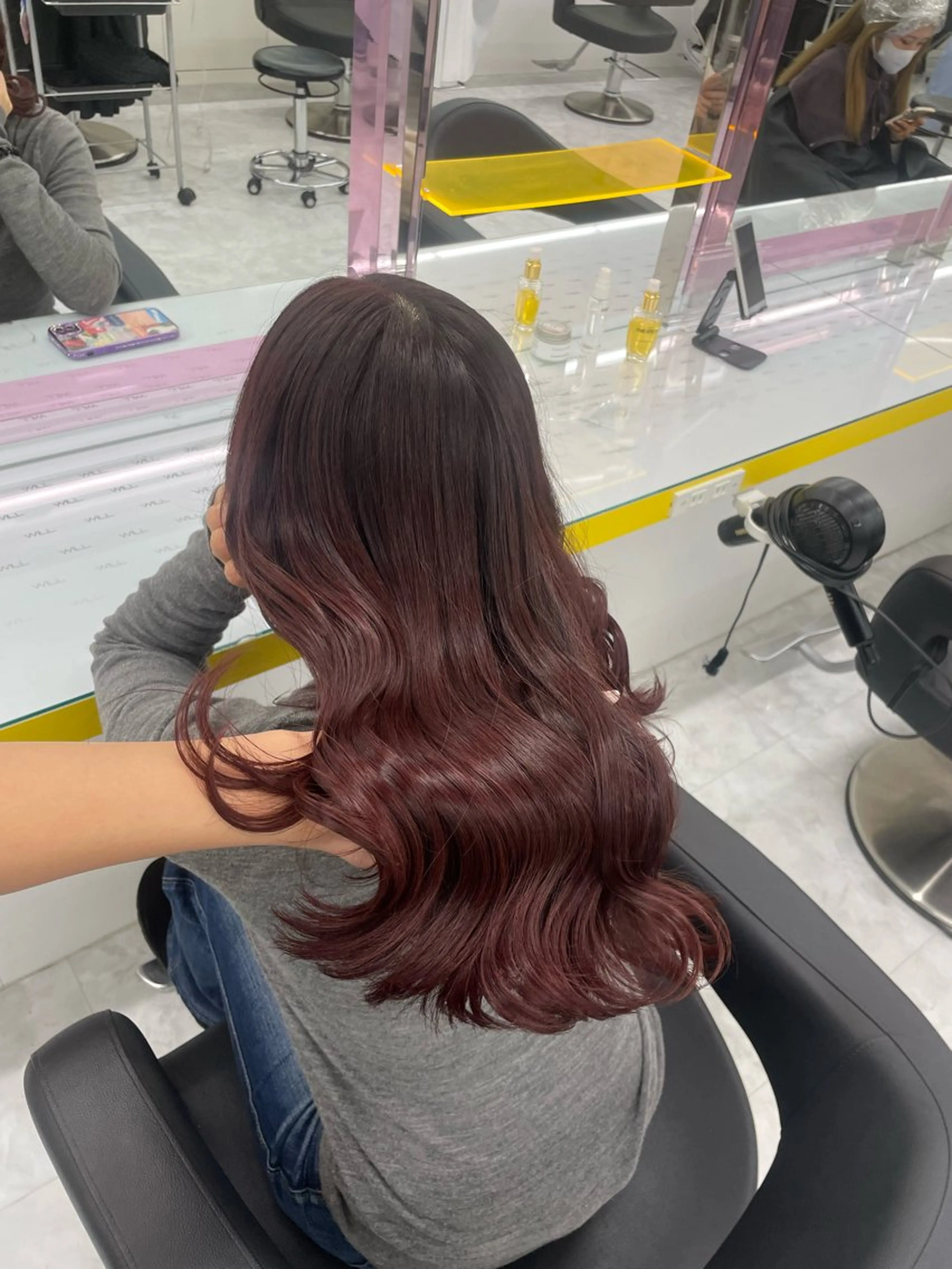 セミロング カラー ブラウンカラー レッドカラー レッドブラウン 🦋色落ち綺麗カラー メンズYUZU🦋‪のヘアスタイル