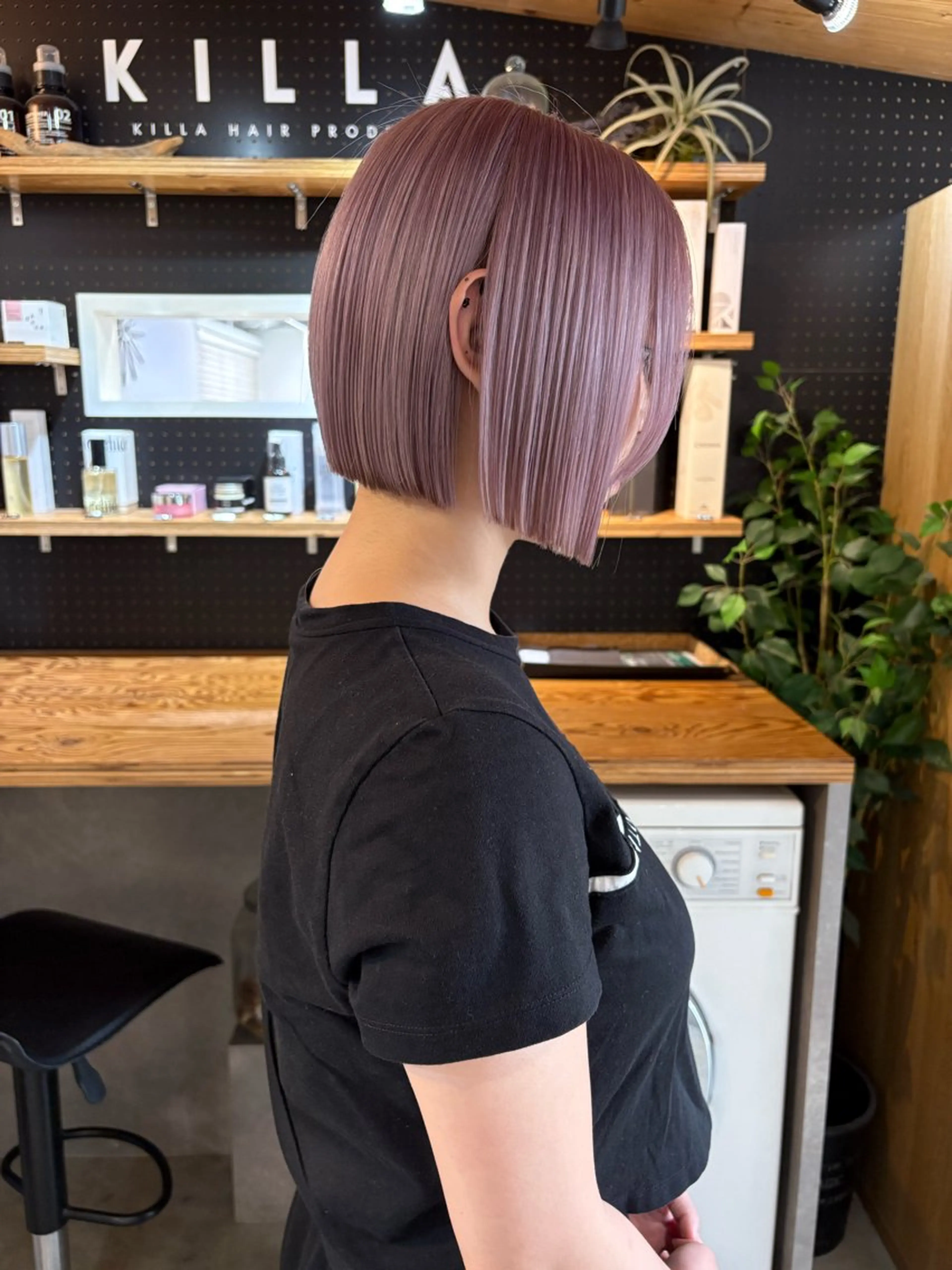 ショート カラー 切りっぱなしボブ ボブ カット ヘアカラー トリートメント 🧸艶々韓国ヘア 🧁mizunaのヘアスタイル