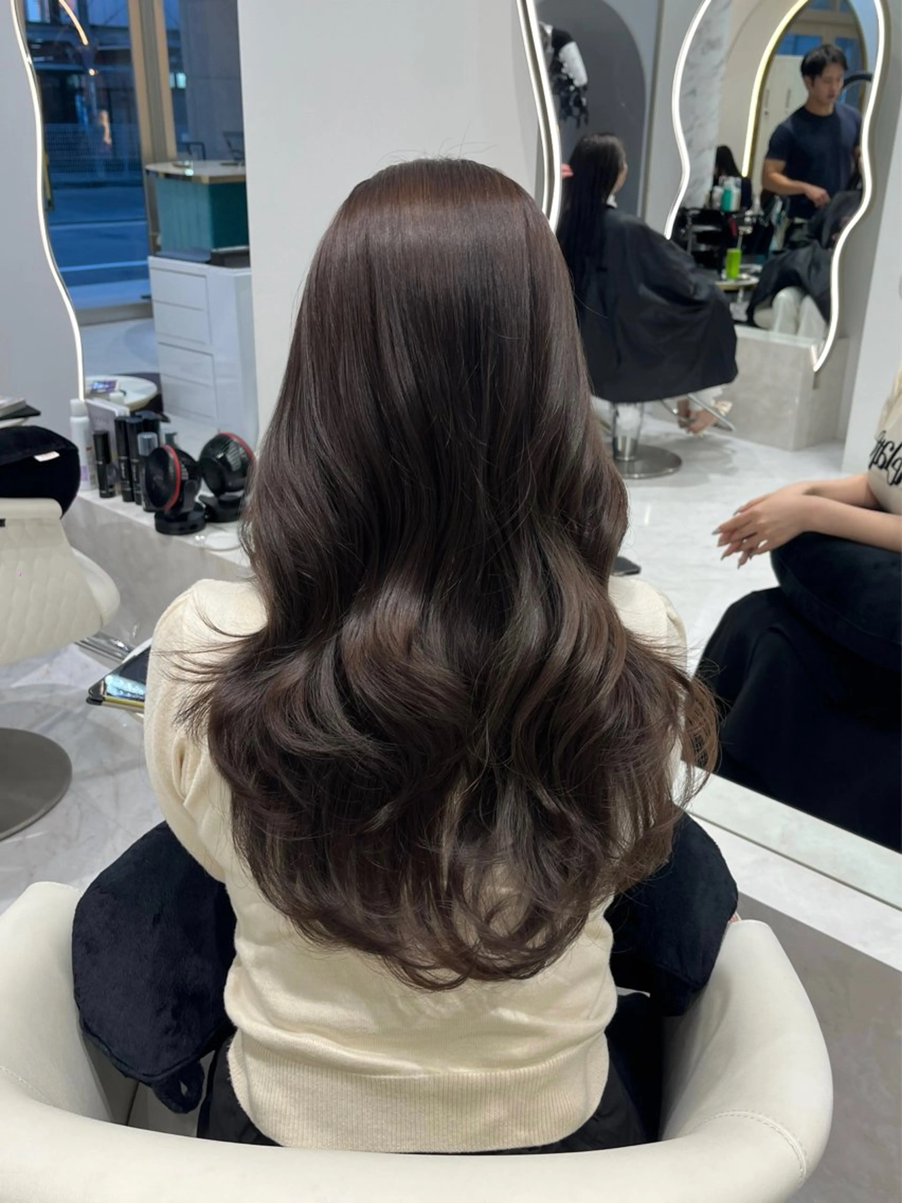 ロング カラー ヘアカラー トリートメント 名駅/大人韓国ヘア 艶カラー/Rihoのヘアスタイル