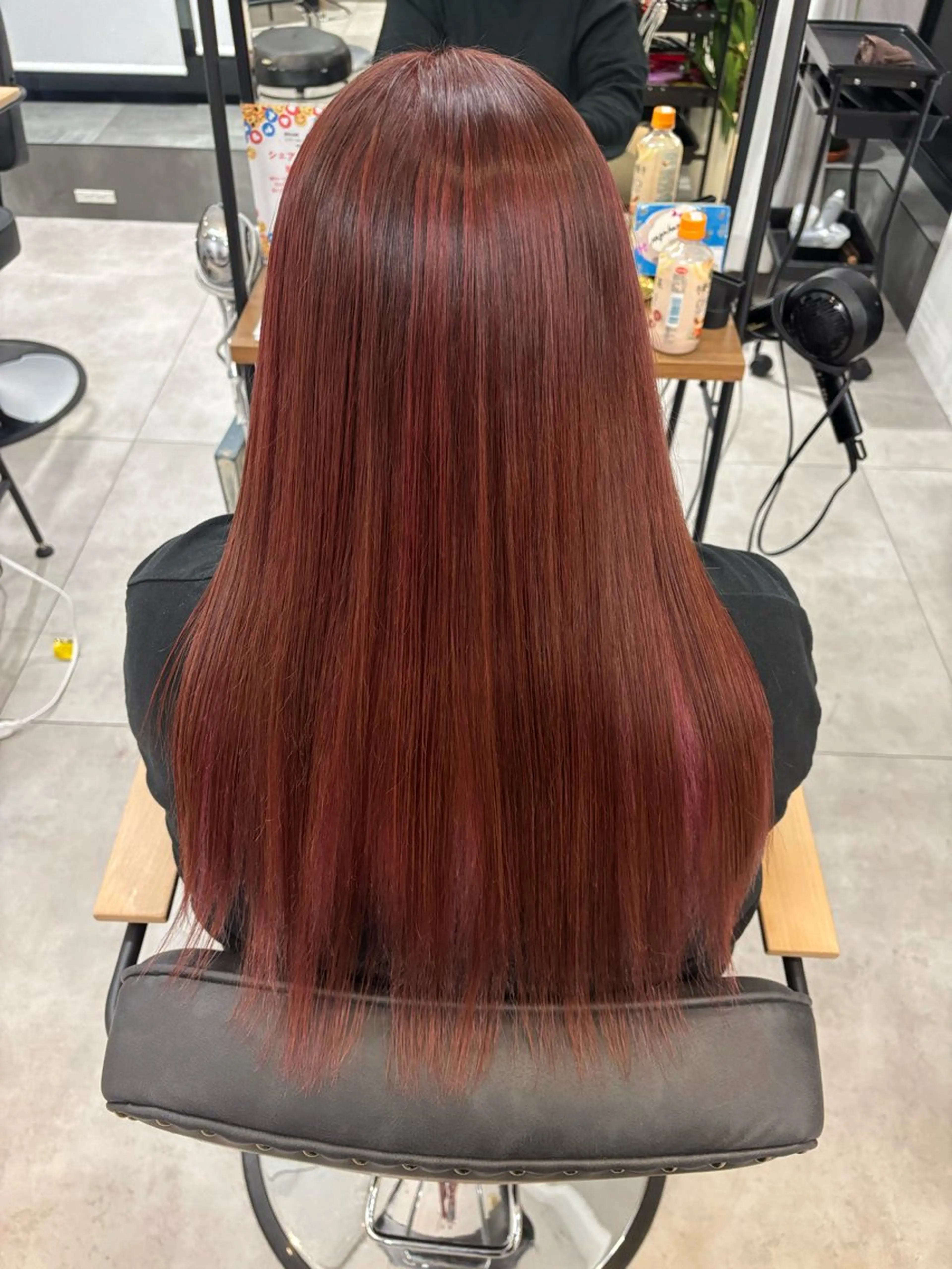 ロング ヘアカラー 縮毛矯正 トリートメント [髪質改善]メテオ ストレート/あいとのヘアスタイル