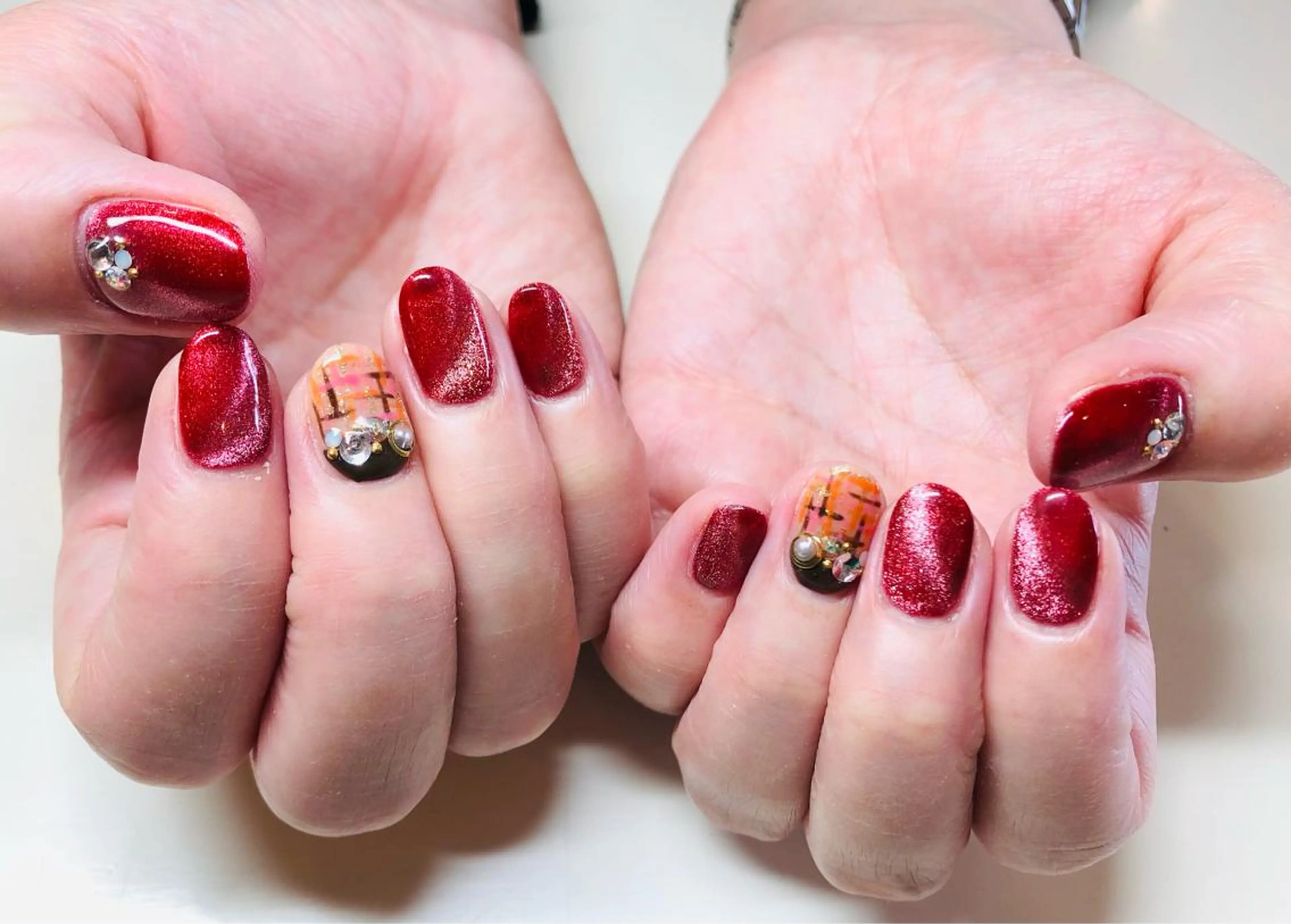 ネイル マグネットネイル いちじゅう あおいのネイルデザイン