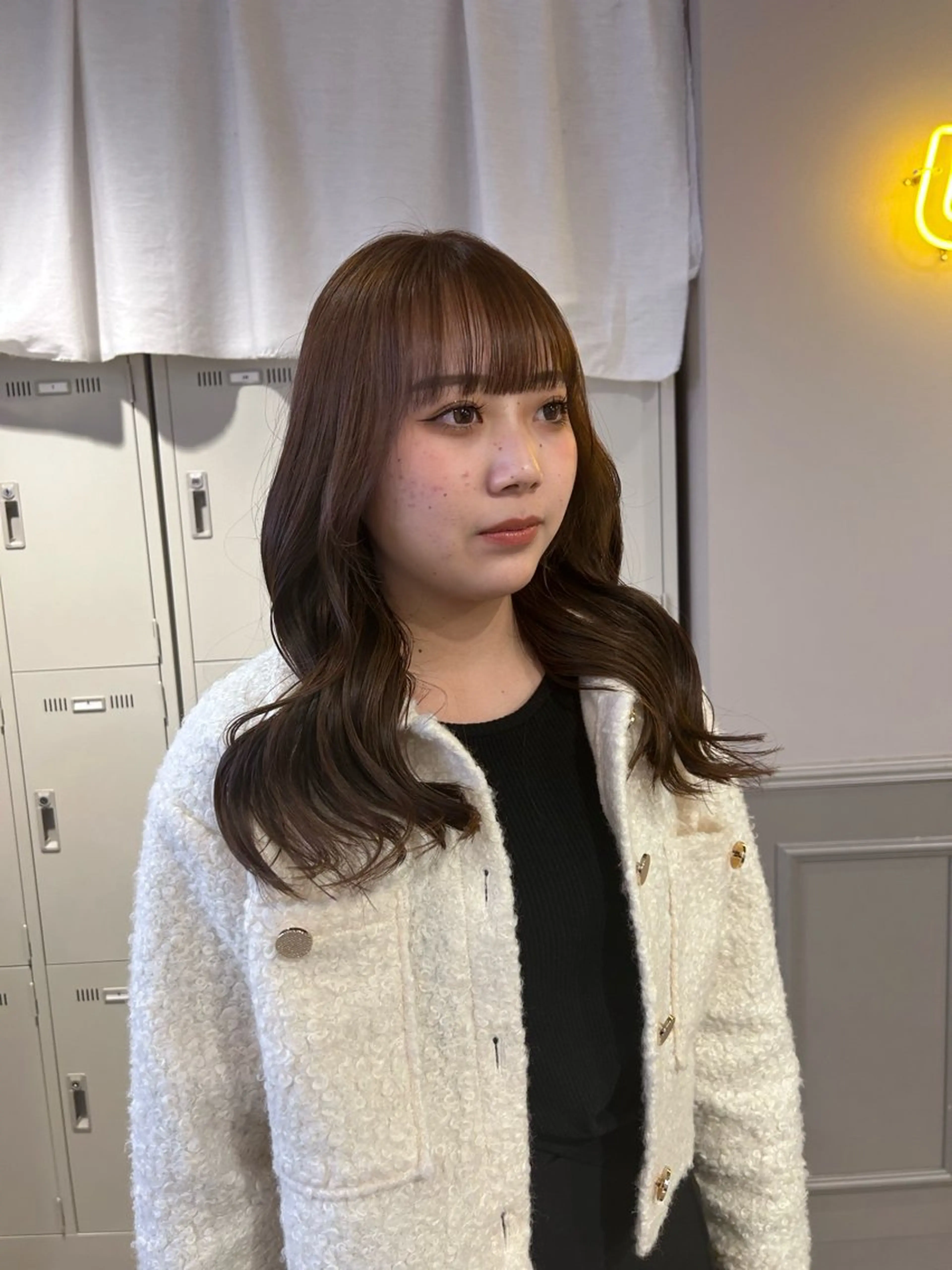 ロング カラー パーマ ヘアアレンジ メンズ キッズ ヘアカラー トリートメント ヘアセット ブリーチなしカラー/ ブラウン/レイヤーのヘアスタイル