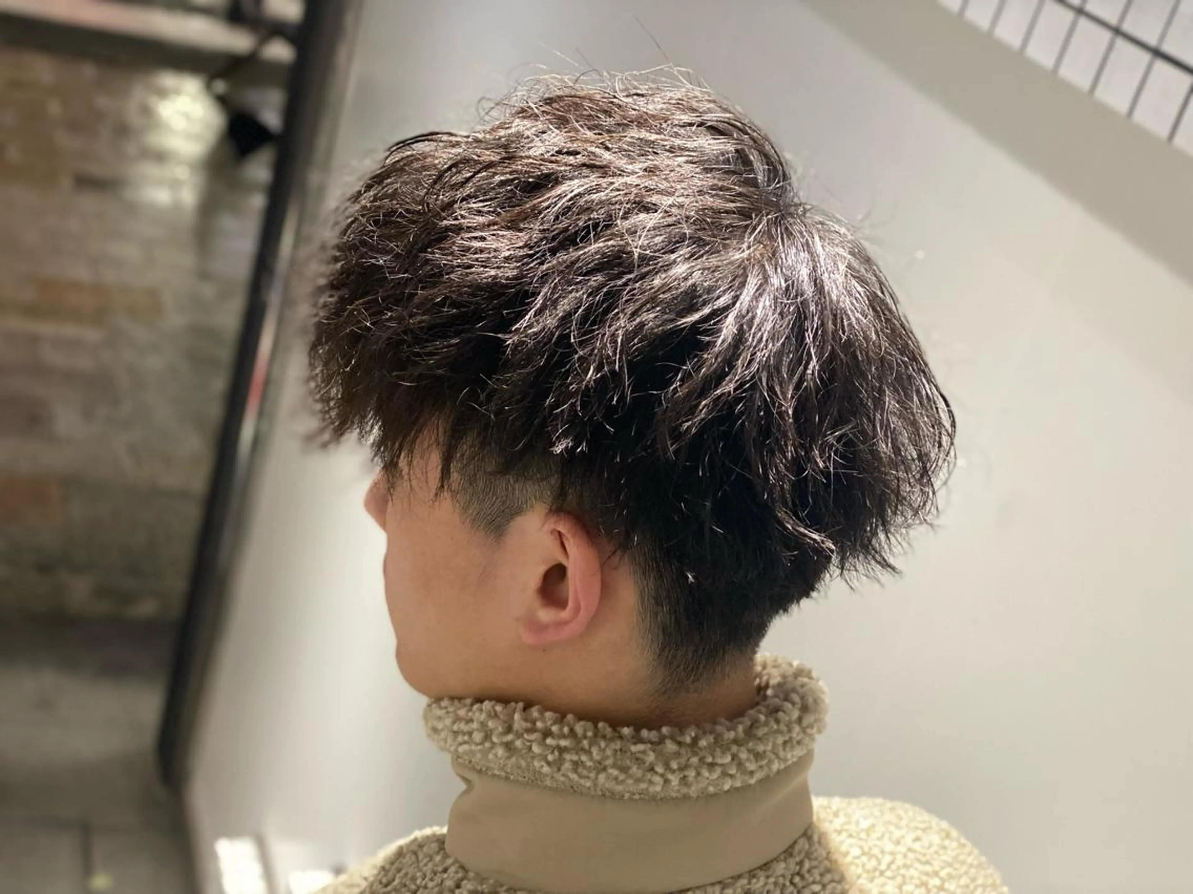 ミディアム パーマ メンズ 浅見 天翔のヘアスタイル