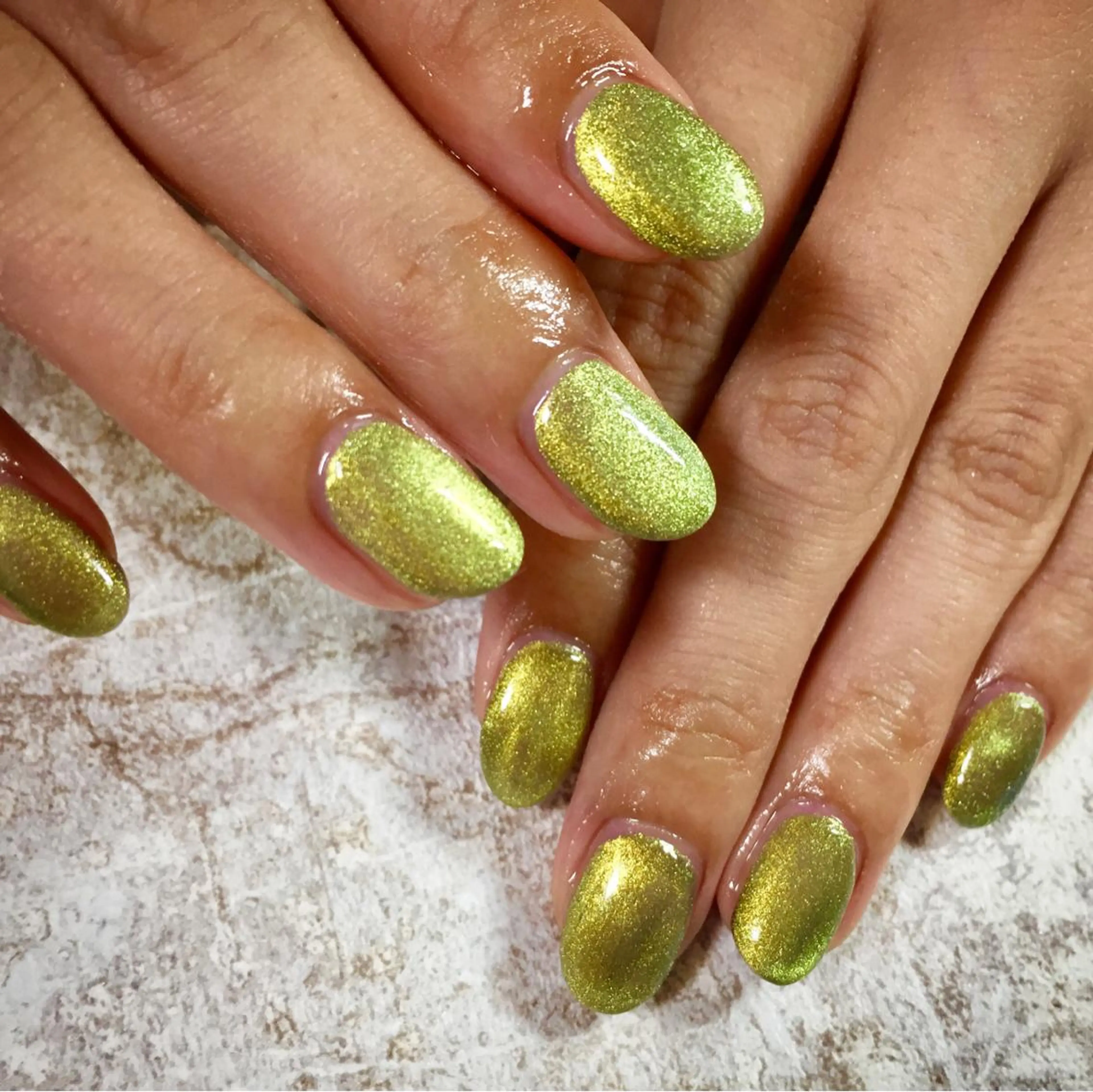 ネイル クリアネイル ゴールド マグネットネイル kikinail 溝の口のネイルデザイン