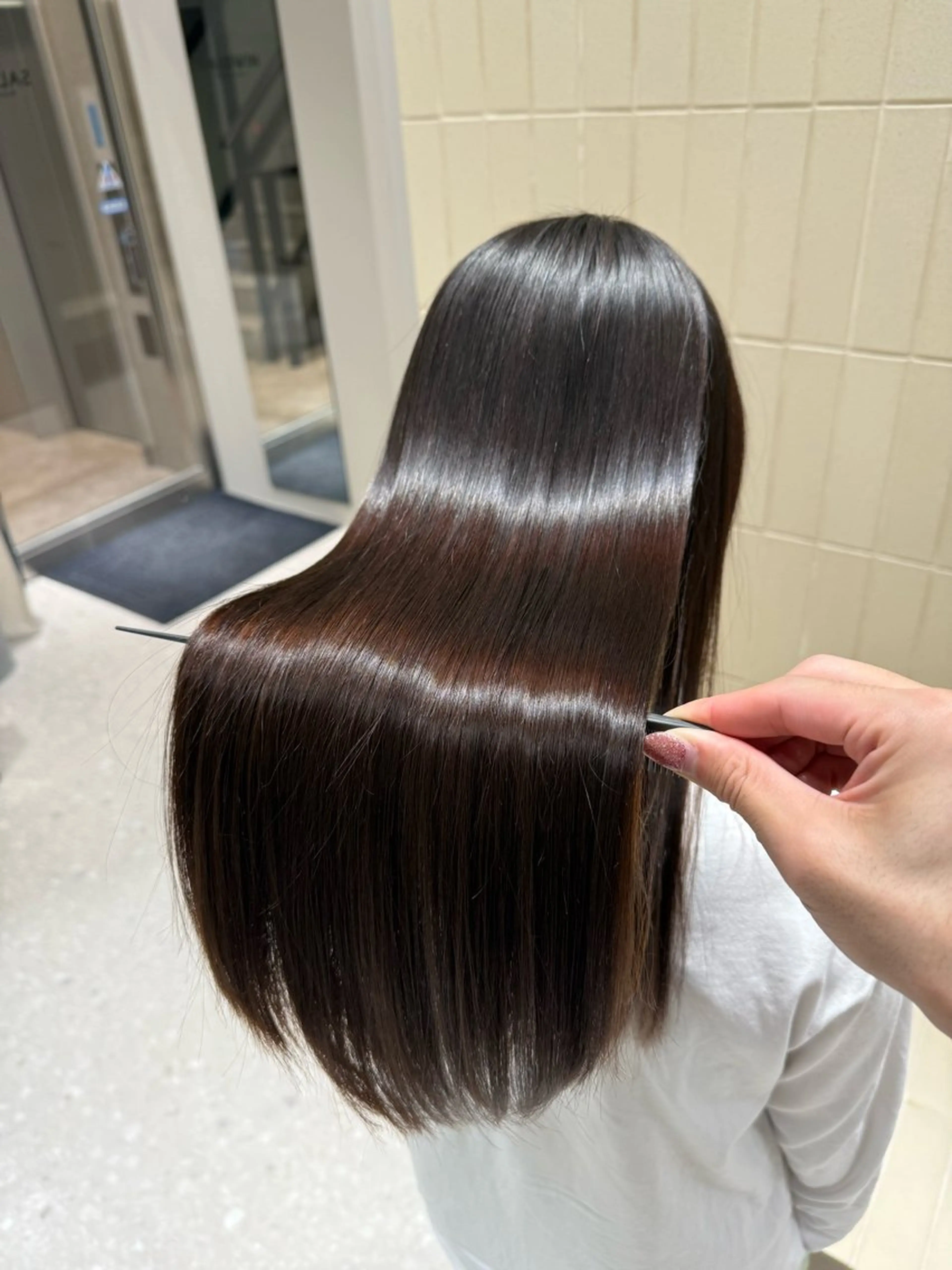 ロング パーマ ヘアアレンジ 髪質改善 縮毛矯正 ストレートパーマ 縮毛矯正 トリートメント 縮毛矯正/髪質改善/ ブリーチ毛/木元渓太のヘアスタイル