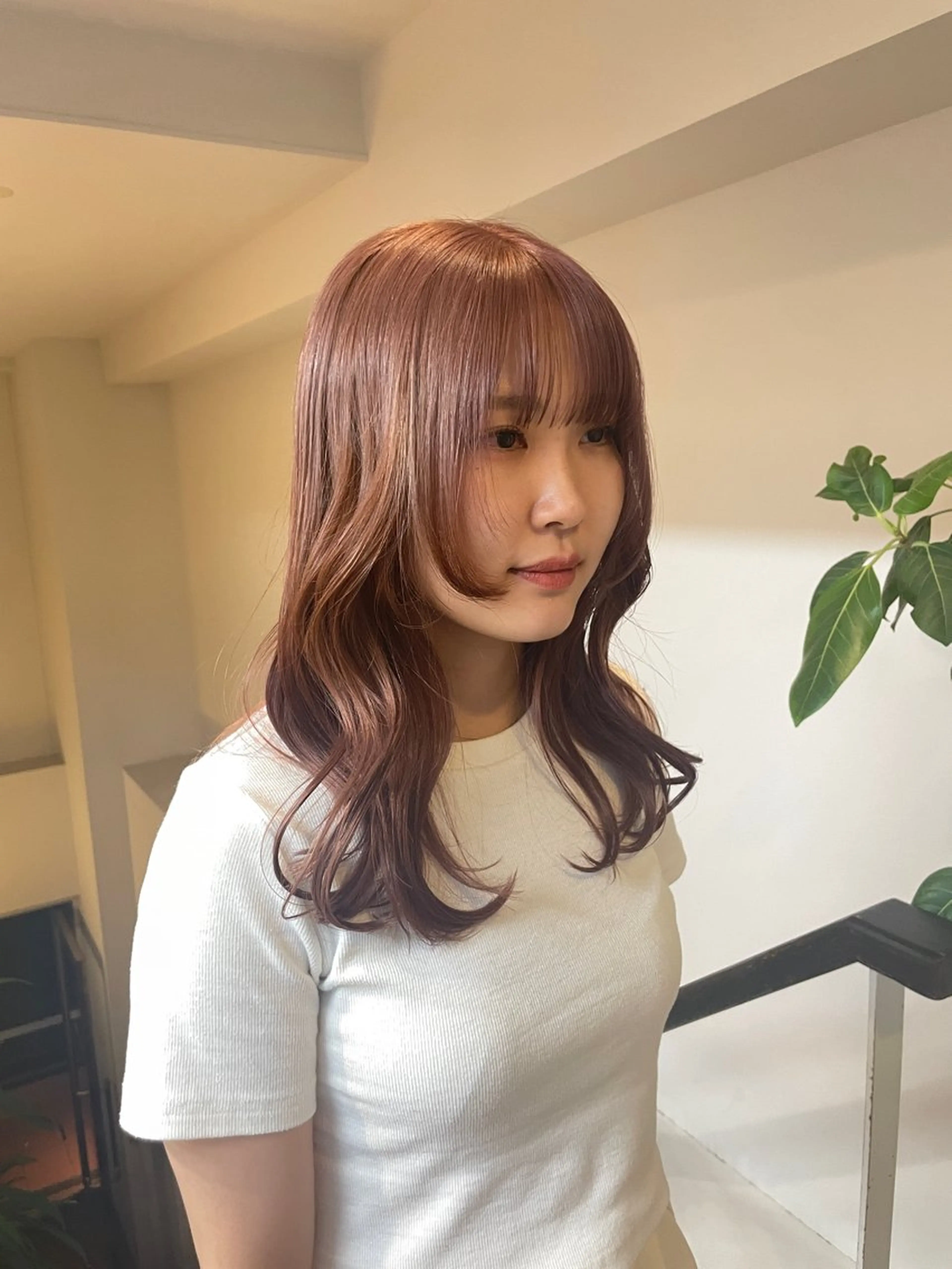 セミロング カラー ベージュカラー ピンクカラー ピンクベージュ カットモデル募集 /RIOのヘアスタイル