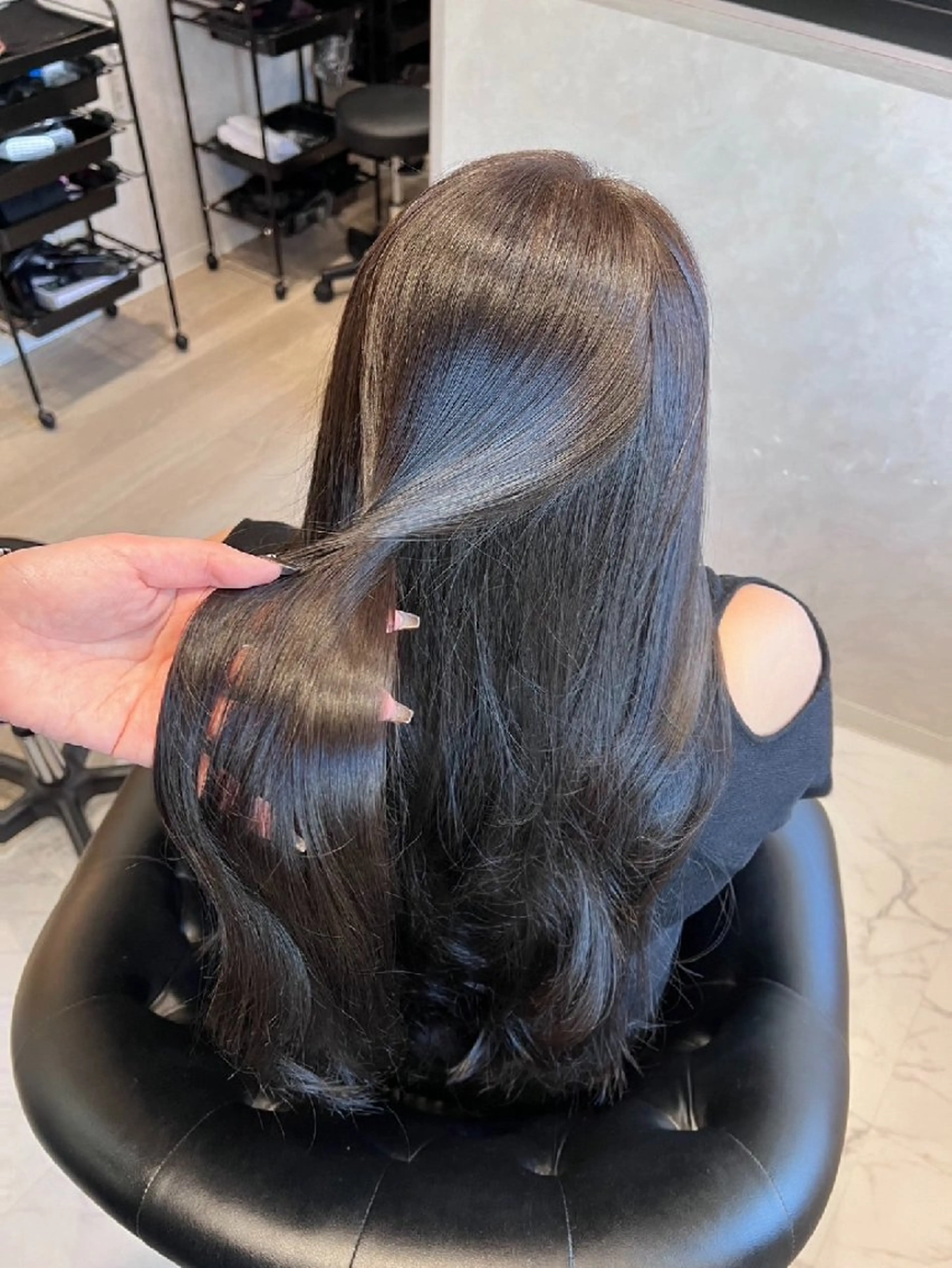 ロング カラー カット ヘアカラー トリートメント &chaLme   心斎橋所属・emi/髪質改善/ 韓国風/艶カラーのヘアスタイル