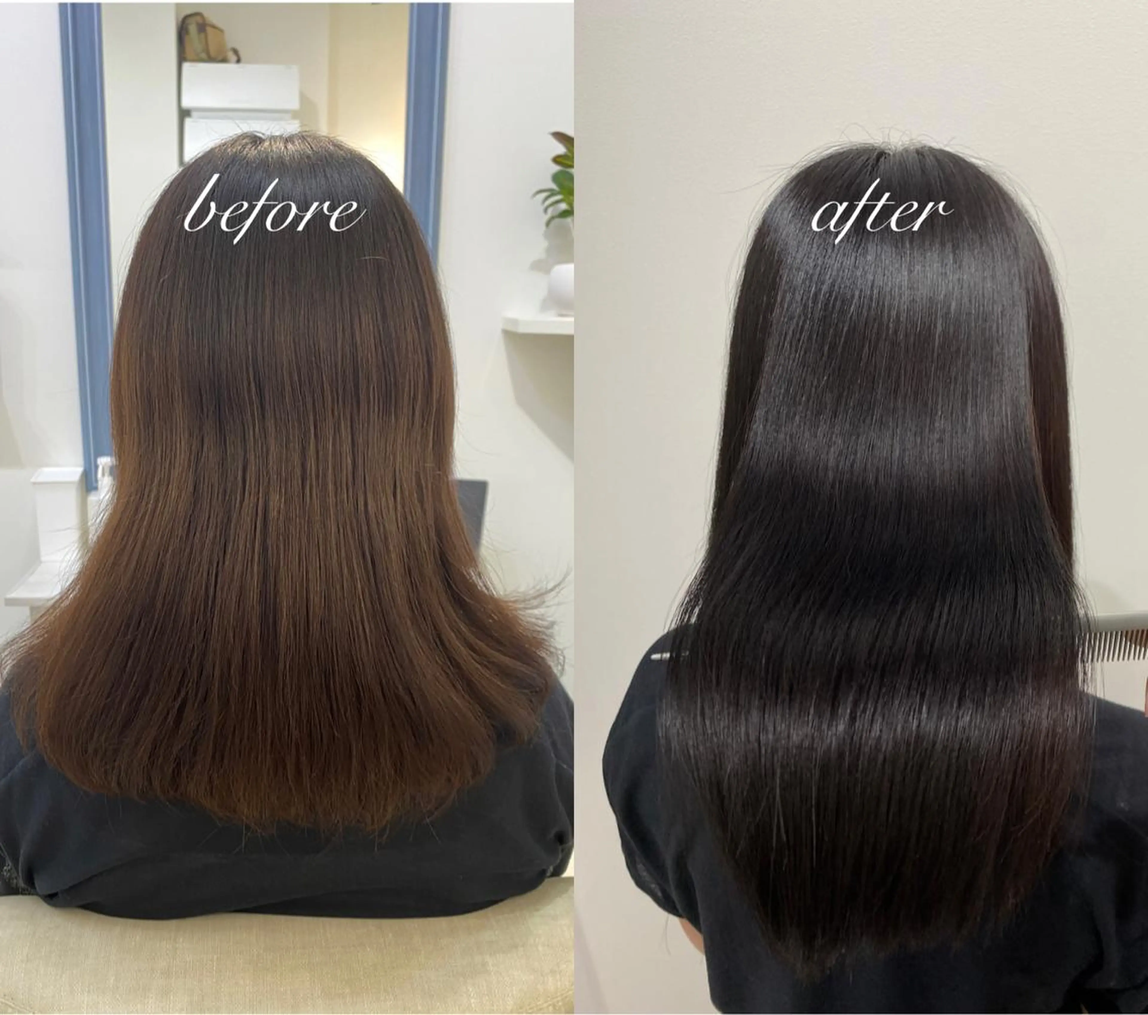 セミロング カラー 黒髪 髪質改善 ✨髪質改善が大好評✨ 美容室lic近藤✨のヘアスタイル