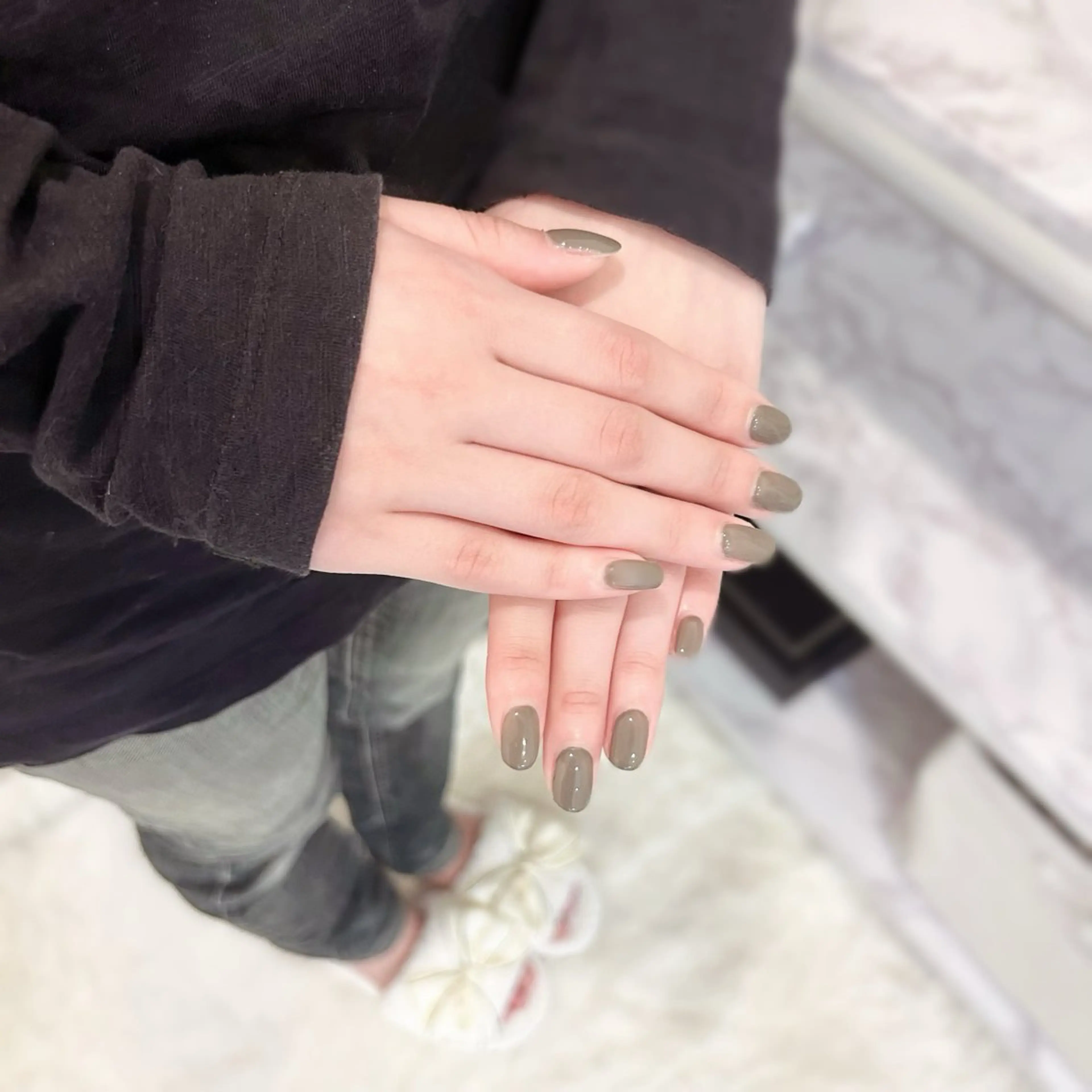 ハンドネイル　ワンカラー or ラメグラデーション (オフなし)の写真