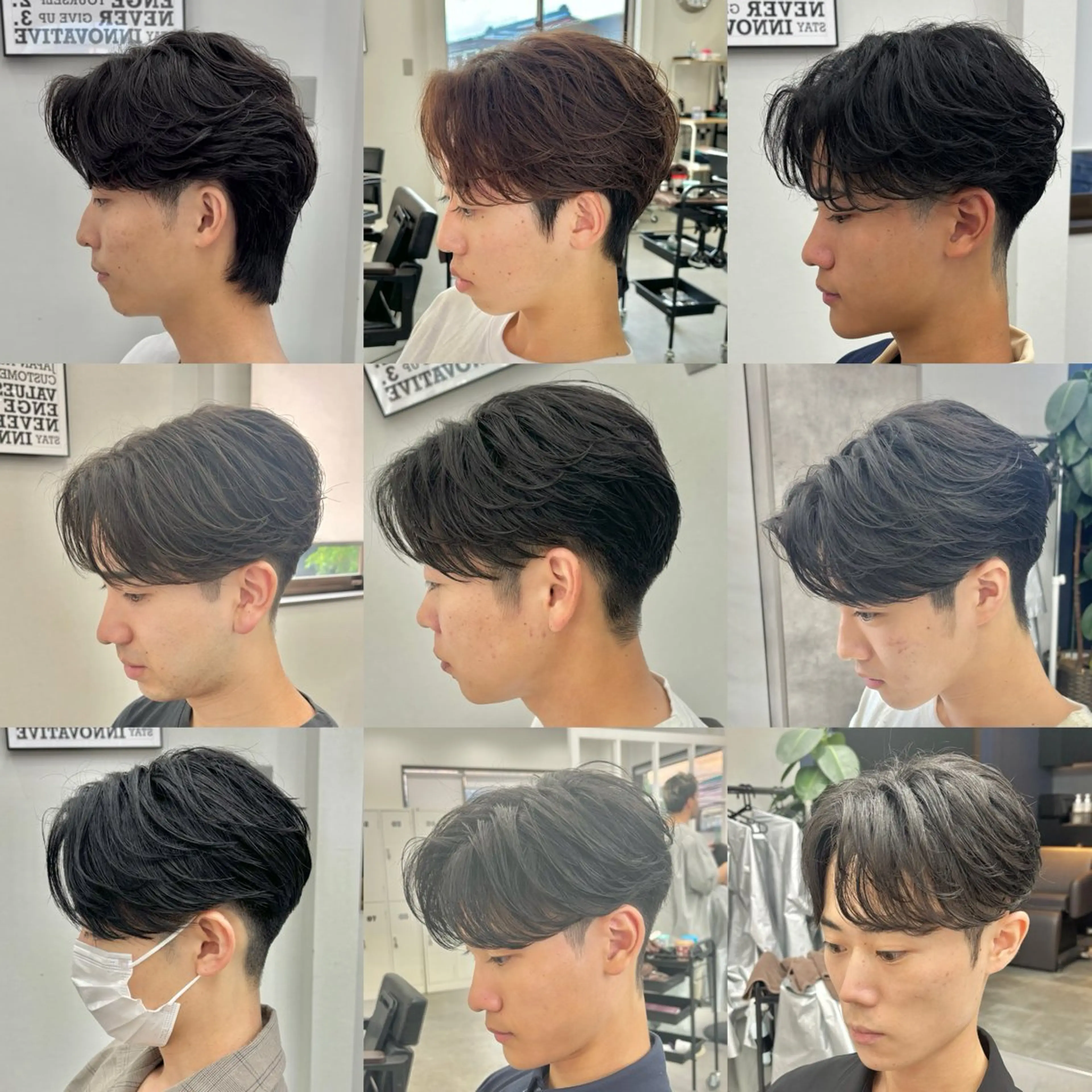 メンズ メンズブリーチ センターパート メンズパーマ カット パーマ SOYON船橋店 西澤元気のヘアスタイル