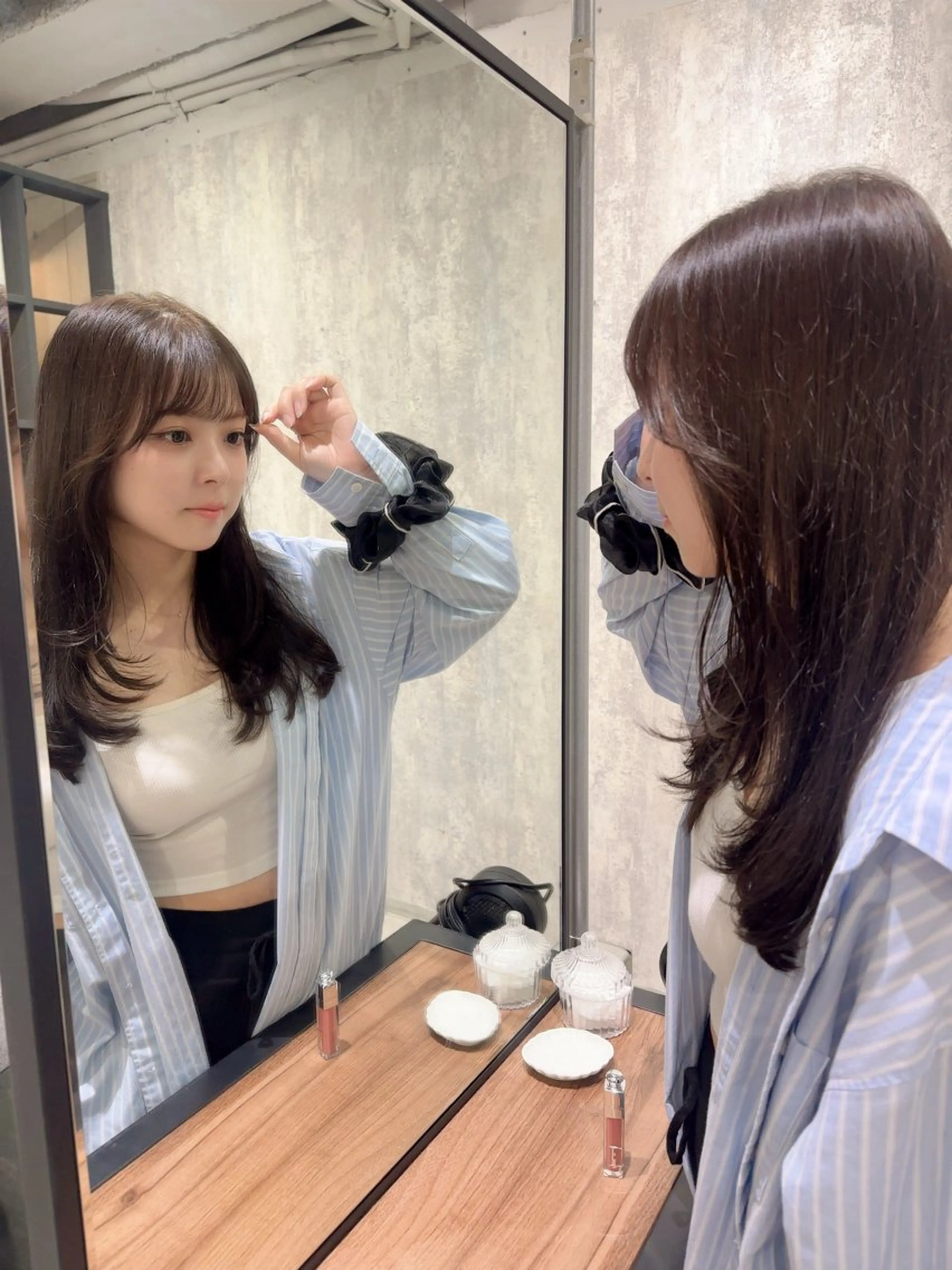 セミロング カラー ベージュカラー オリーブベージュ レイヤーカット カット ヘアカラー トリートメント レイヤー/ボブ/ 顔周り/yukinaのヘアスタイル