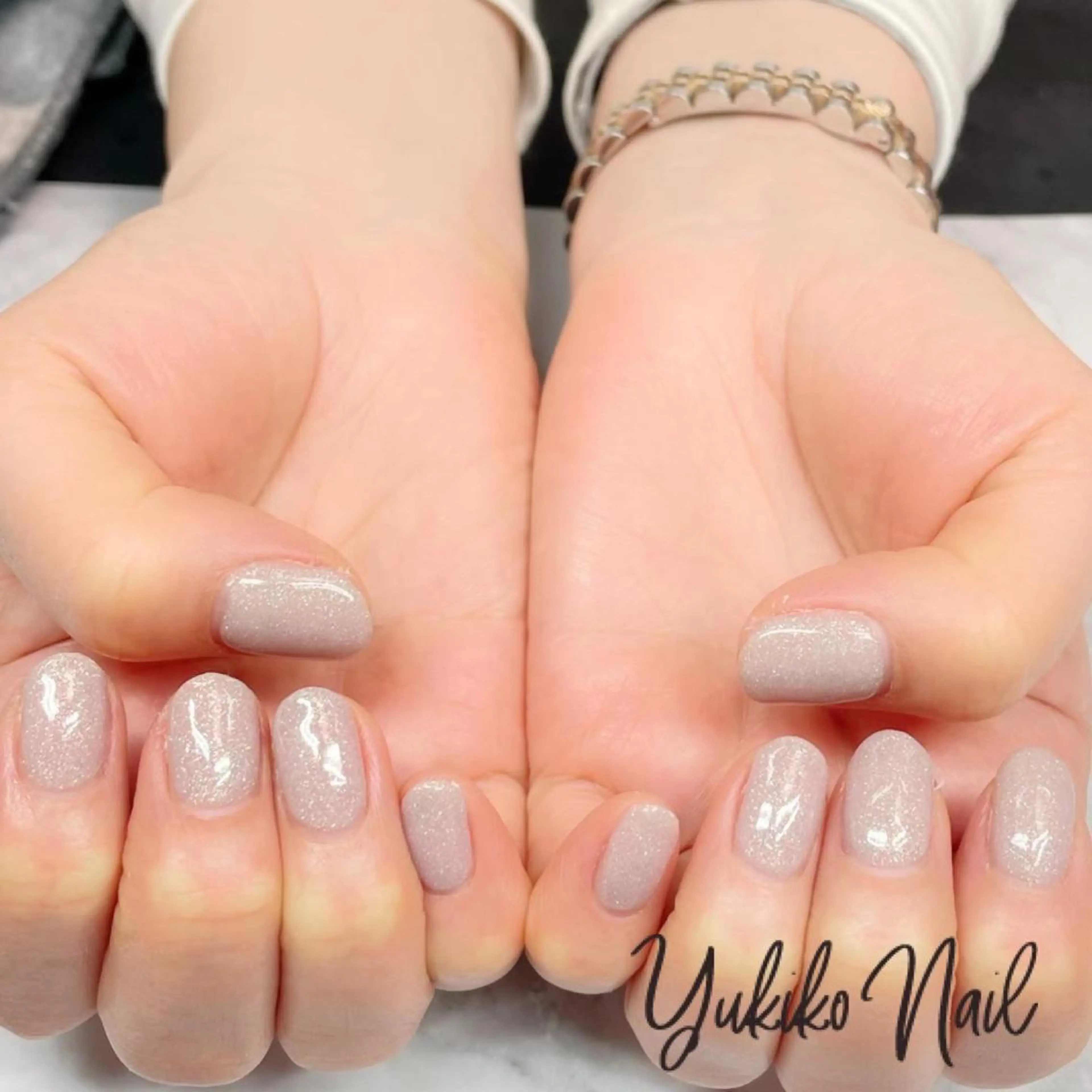 ネイル ラメ(グリッター) オフィスネイル ワンカラーネイル シンプルネイル ハンドネイル ユキコ ネイルのネイルデザイン