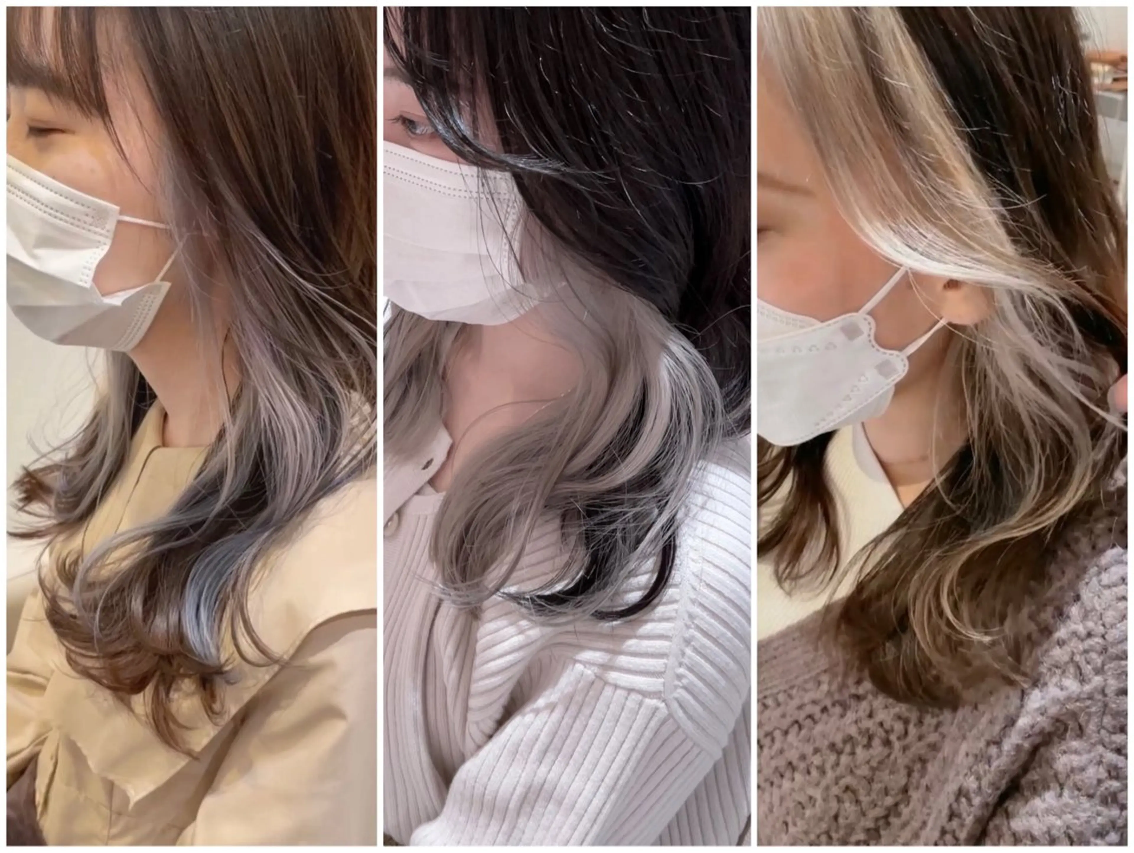 【ワンポイントでオシャレ✨】カット+イヤリングカラー+フルカラー(ケアブリーチ付き)の写真