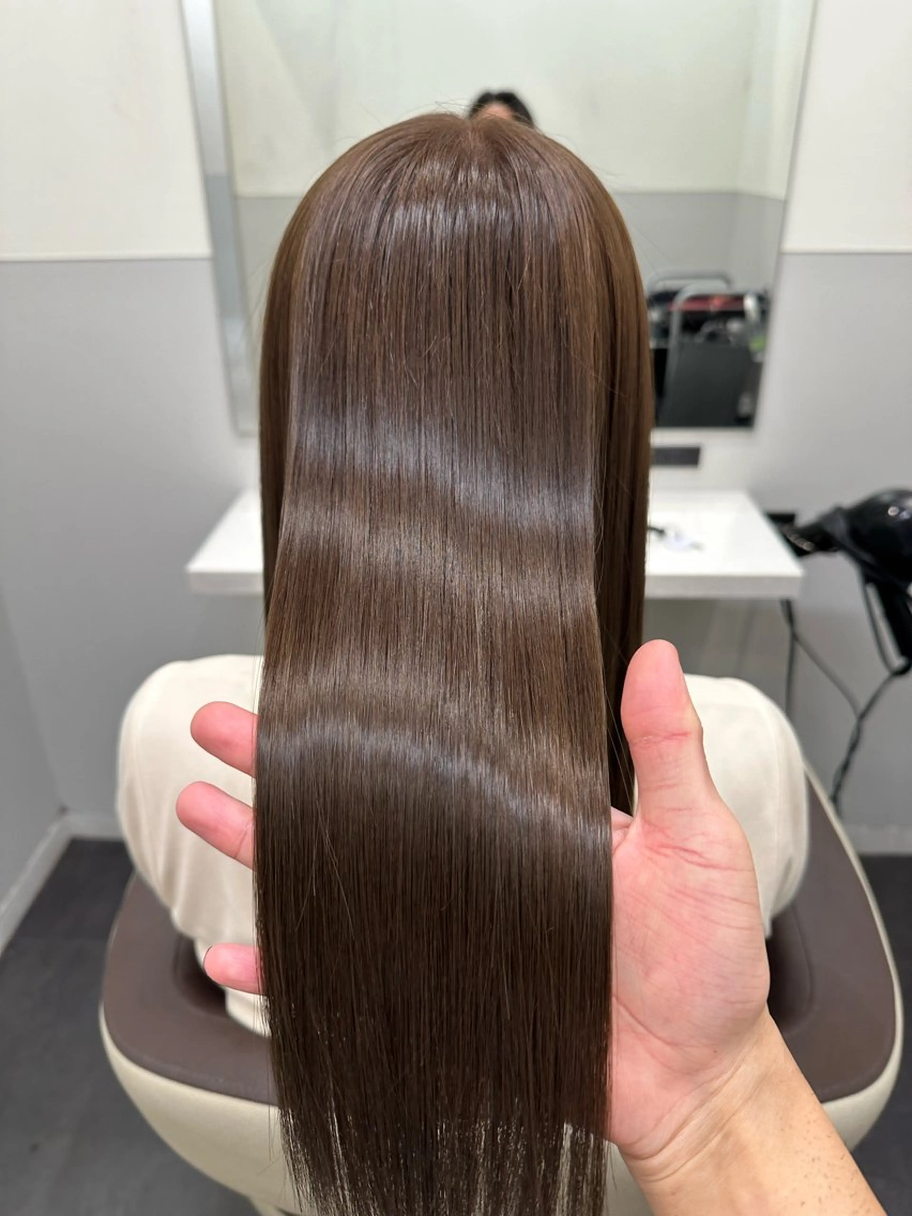 ロング カラー 黒髪 透明感カラー オレンジ 髪質改善 トリートメント カット ヘアカラー トリートメント 【美髪矯正 /髪質改善】RINのヘアスタイル