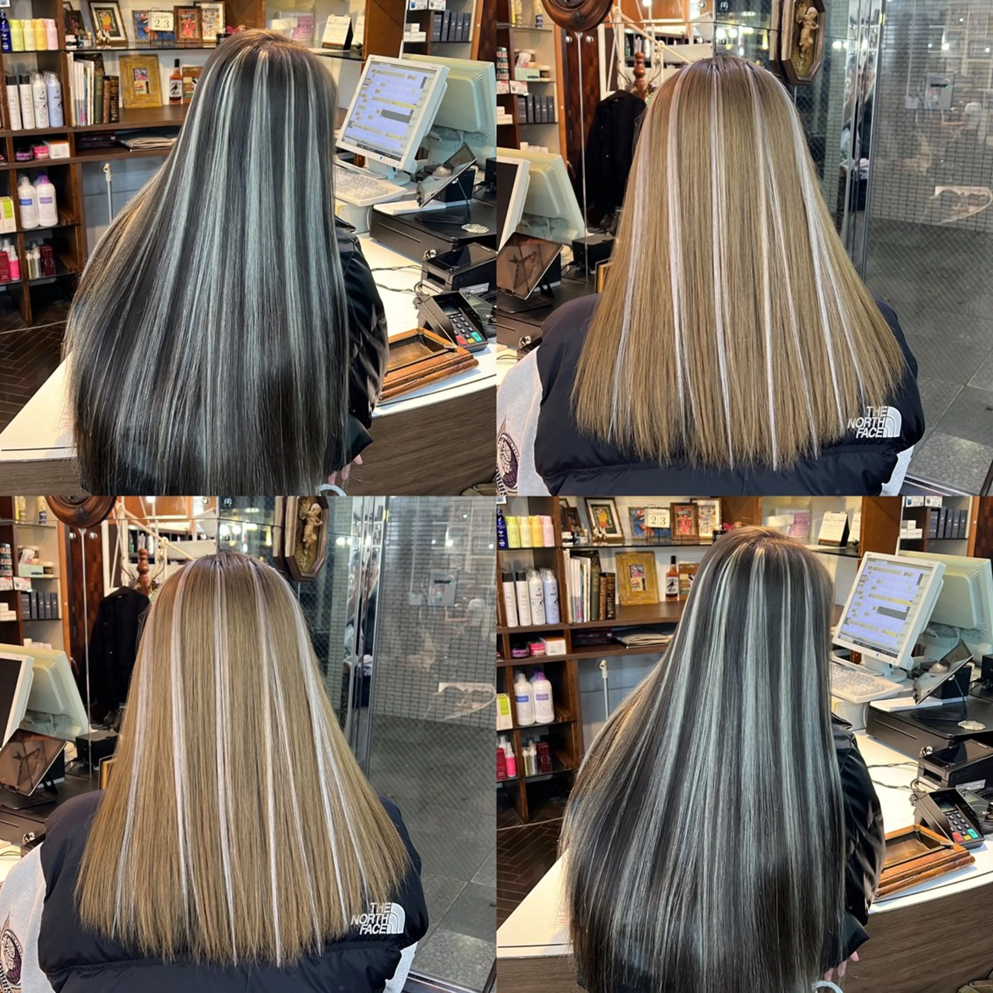 セミロング ヘアカラー エクステ ハイライト/レイヤー /ハイトーン/AOIのヘアスタイル