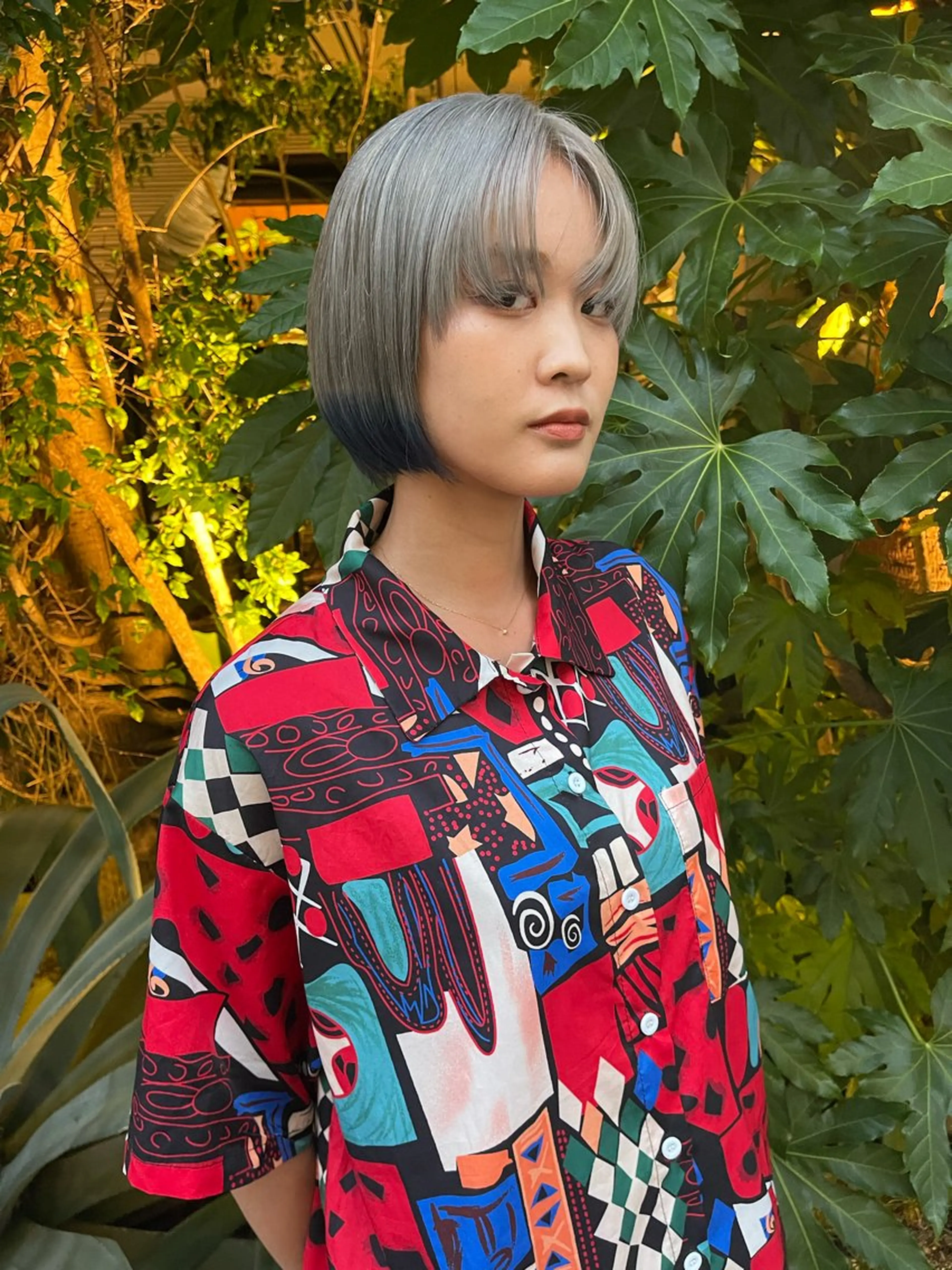 ミディアム カラー TATSUブリーチ/ ミルクティーベージュのヘアスタイル