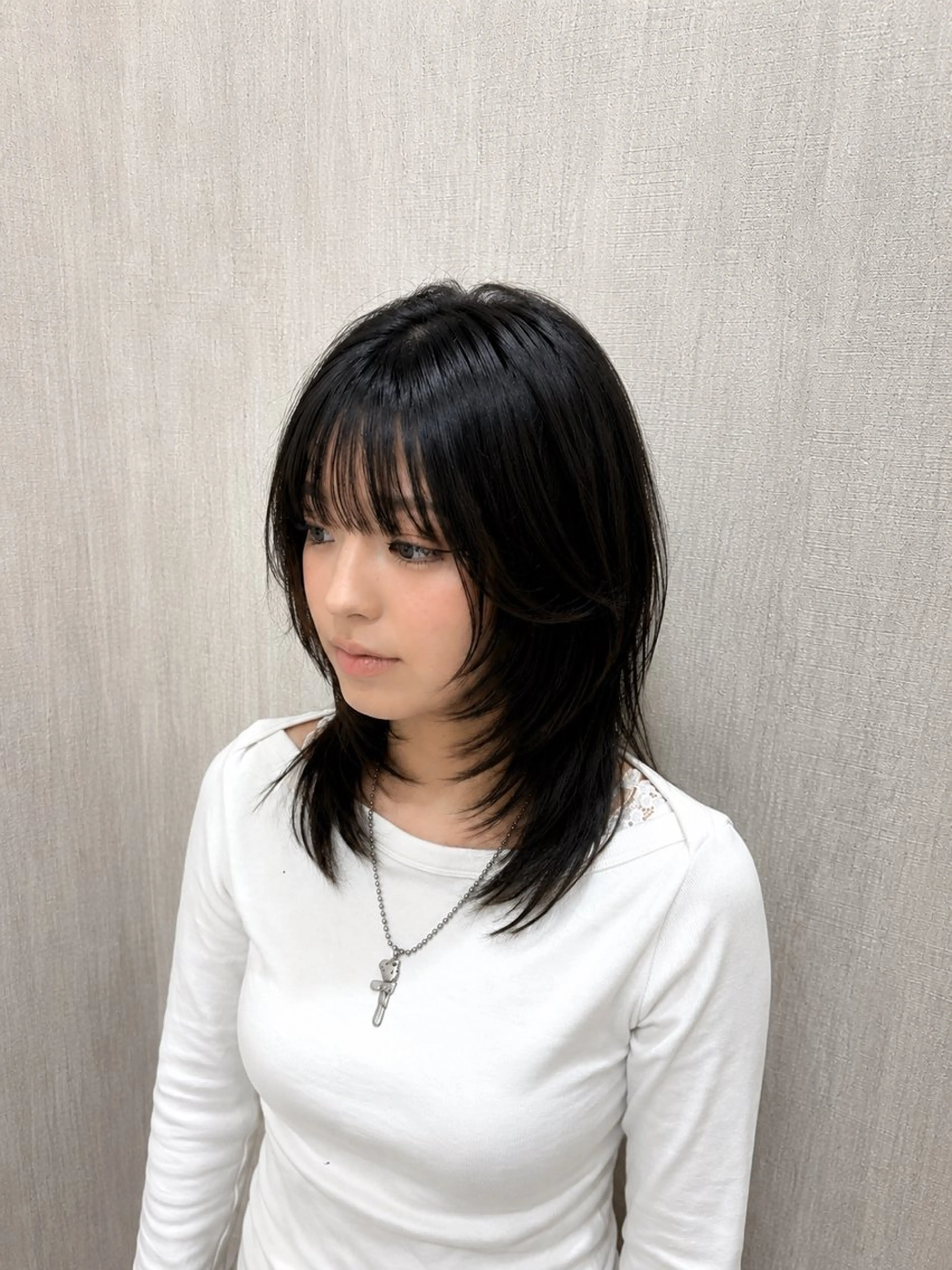 ミディアム 韓国風ヘア レイヤーカット 似合わせカット 小顔カット カット ヘアカラー トリートメント 店長✨レイヤー✖️ 髪質改善✖️韓国ヘアのヘアスタイル