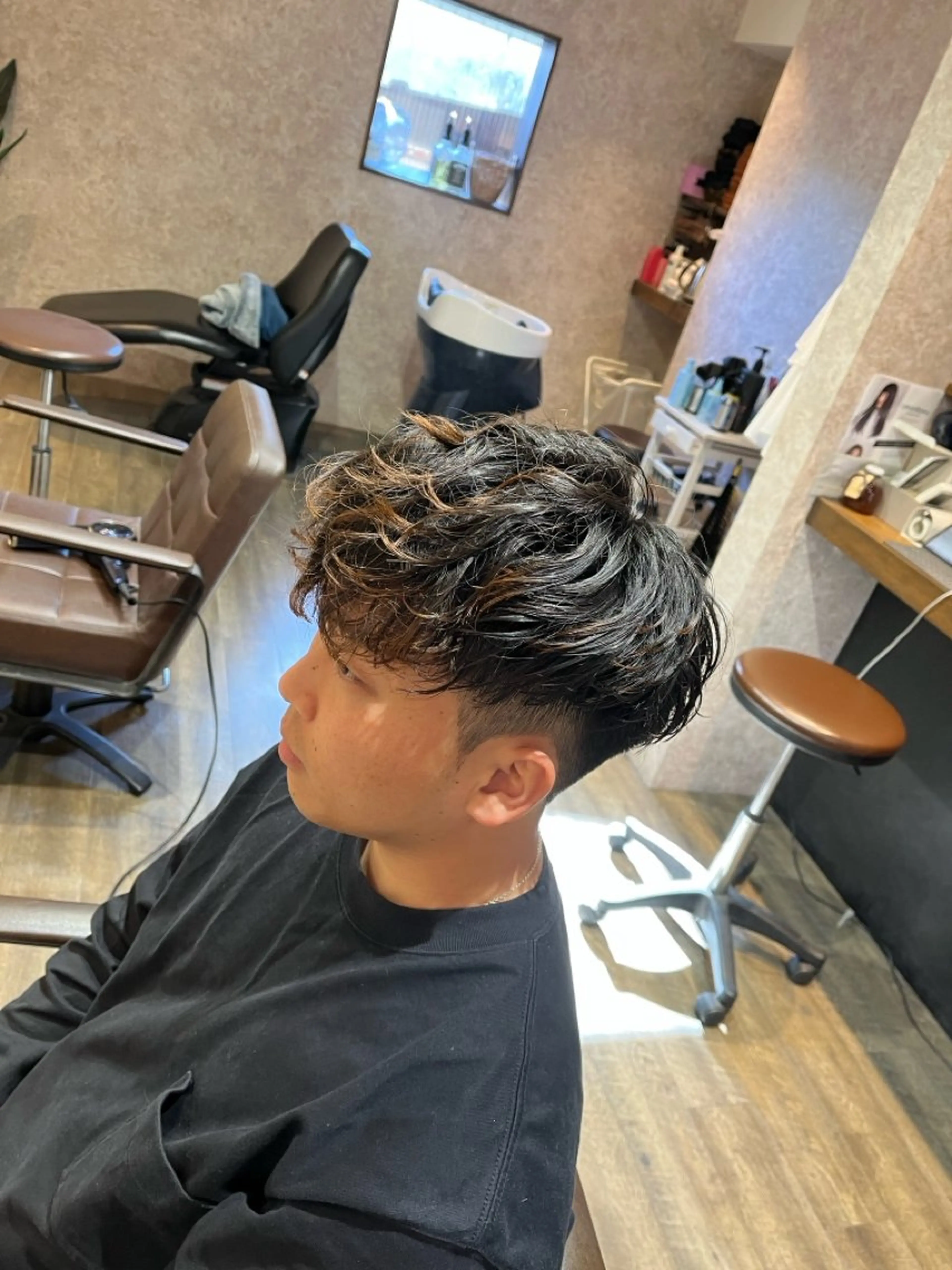 カラー パーマ メンズ 田中 識啓のヘアスタイル