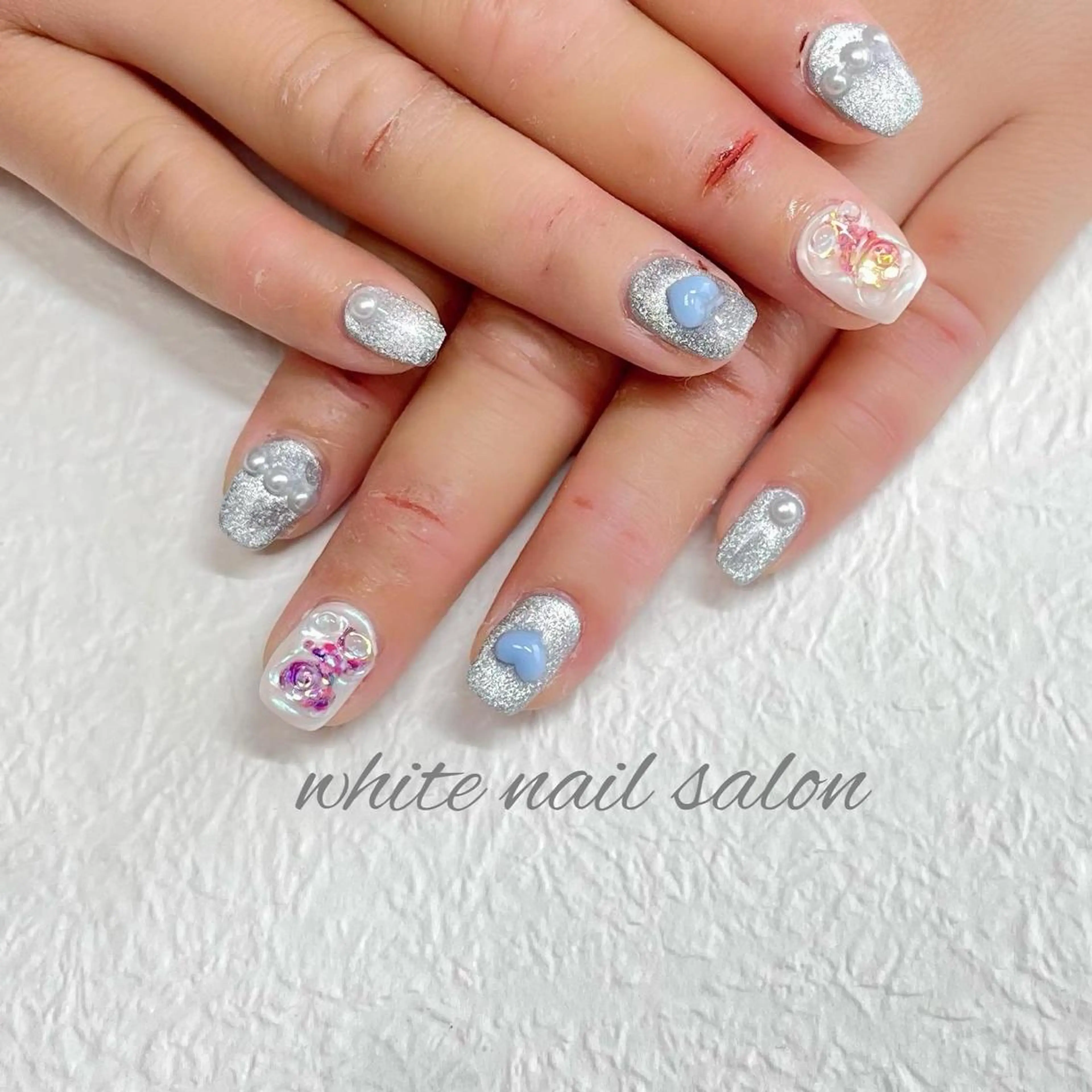 ネイル ジェルネイル ハードジェル ラメ(グリッター) 持ち込み ソフトジェル ハンドネイル white nail salonのネイルデザイン