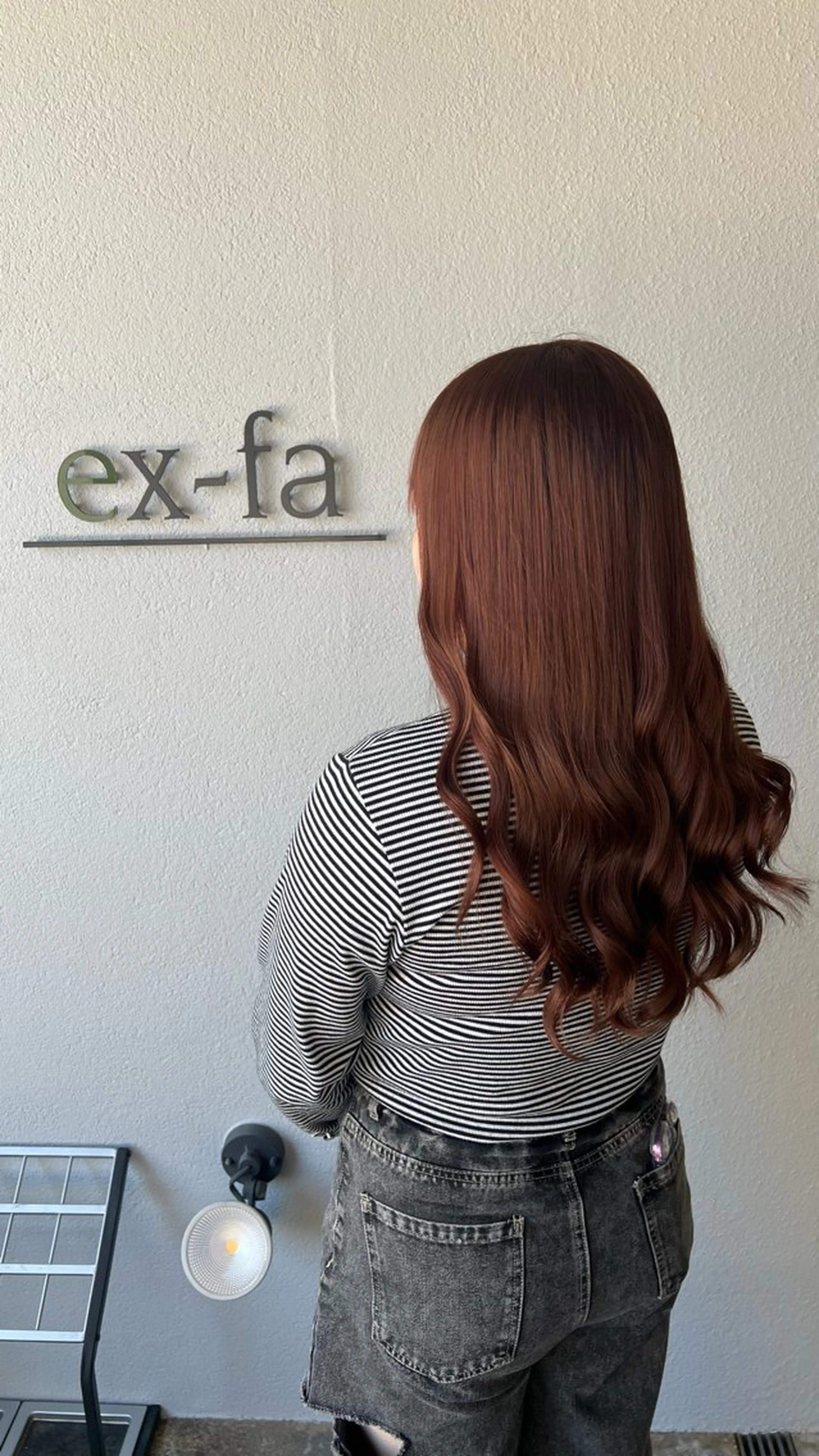 ロング オレンジブラウン 南草津/トレンドカラ ー/パーマ　西村美月のヘアスタイル