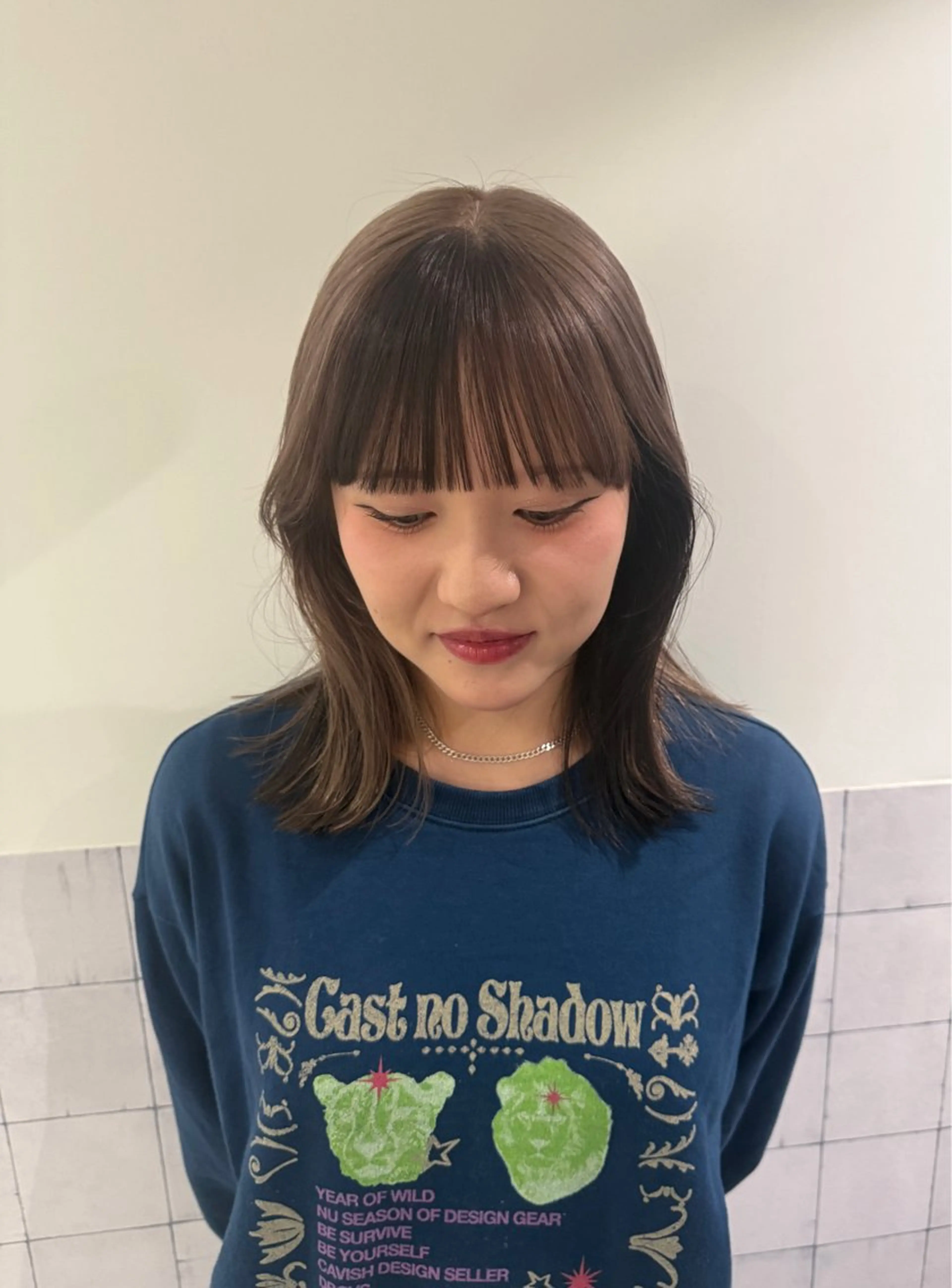 ミディアム ヘアカラー 似合わせスタイル☁️ 堀内志茉🍀のヘアスタイル