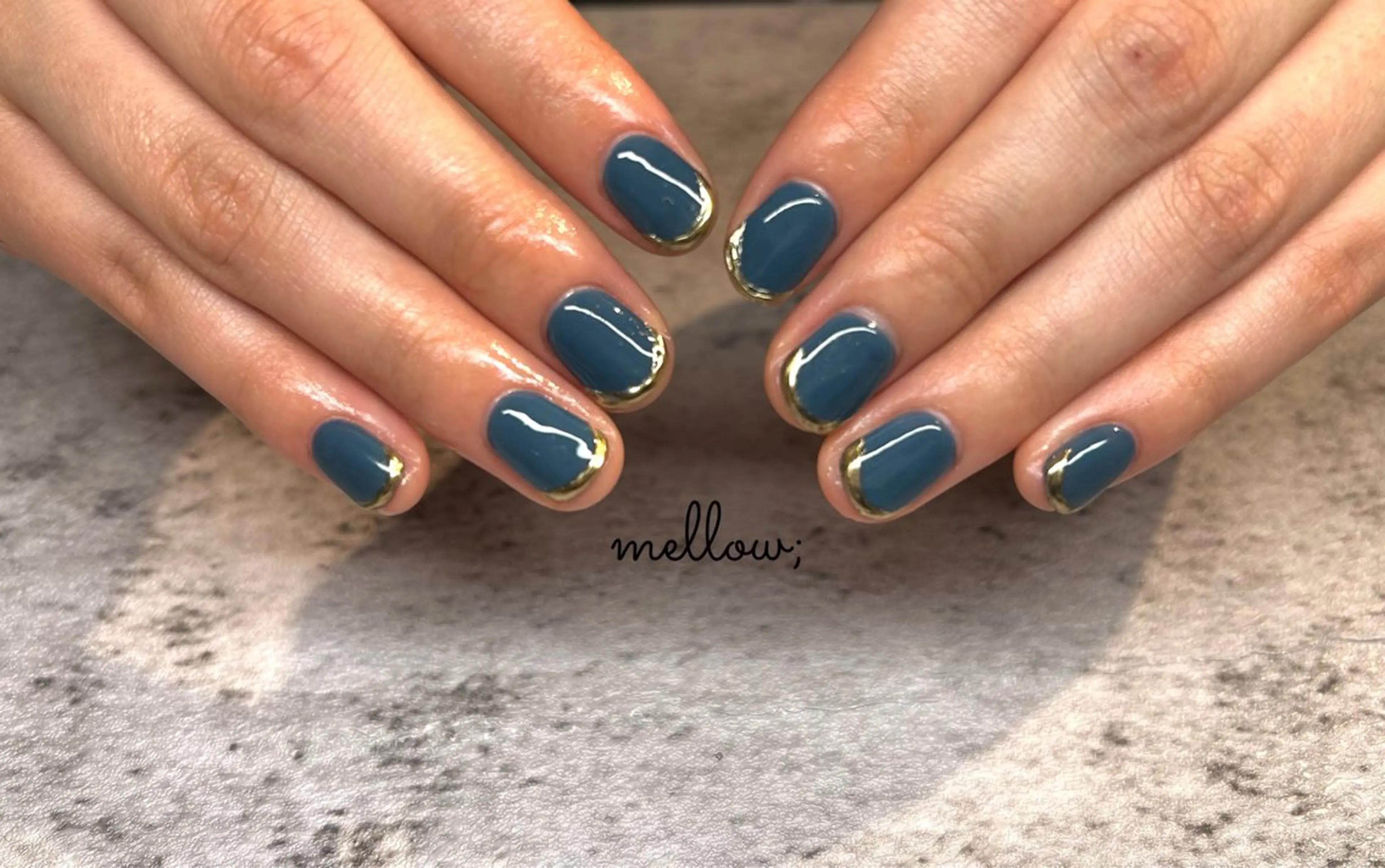 ネイル フレンチネイル ミラーネイル mellow:ｸﾙﾐ ﹡˖˟༝🎀˖˟ ༝のネイルデザイン