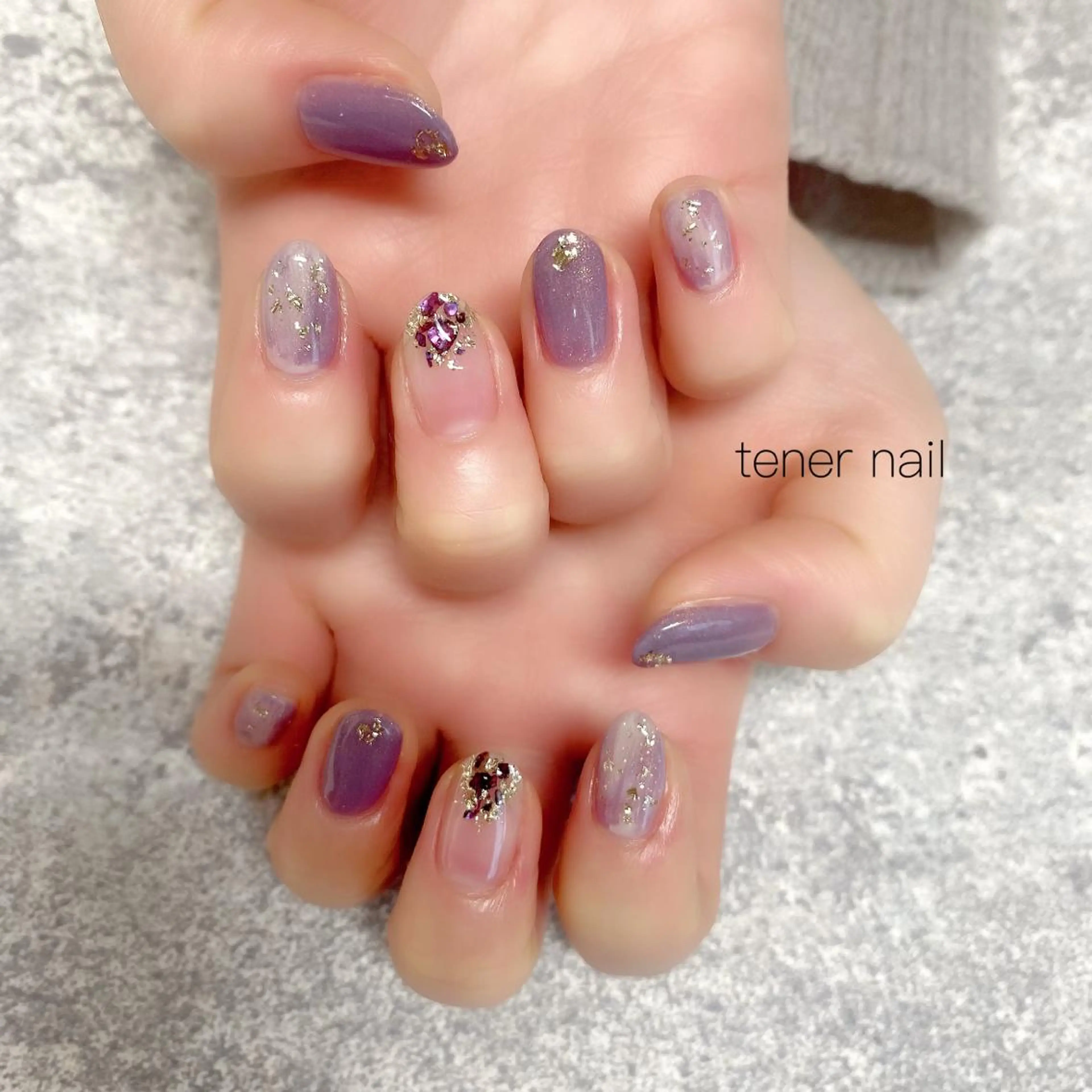 ネイル ニュアンスネイル パープル tener  nail  テネルネイル所属・テネルネイル tener nailのネイルデザイン