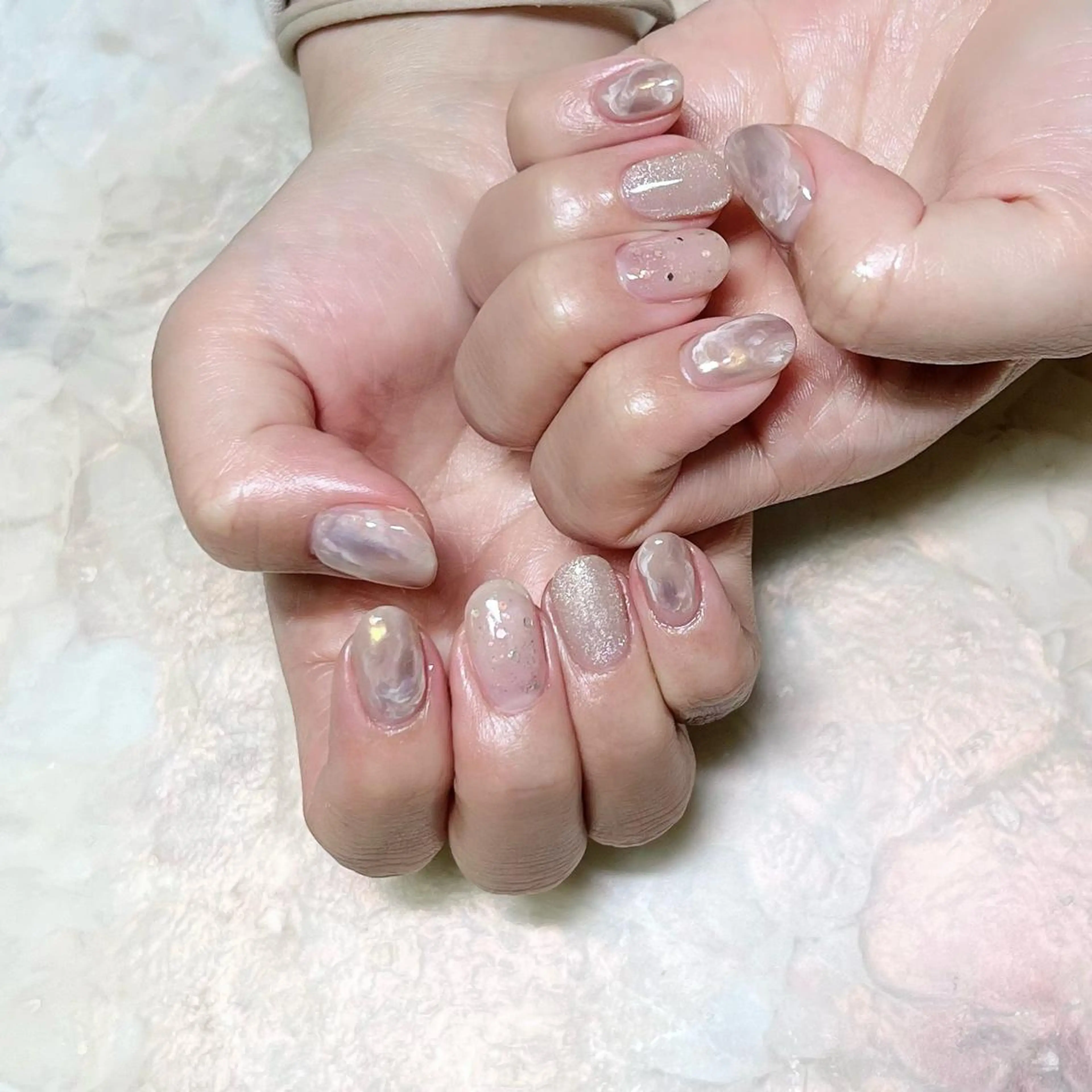 ネイル マグネットネイル ニュアンスネイル ショートネイル gemickle nailのネイルデザイン