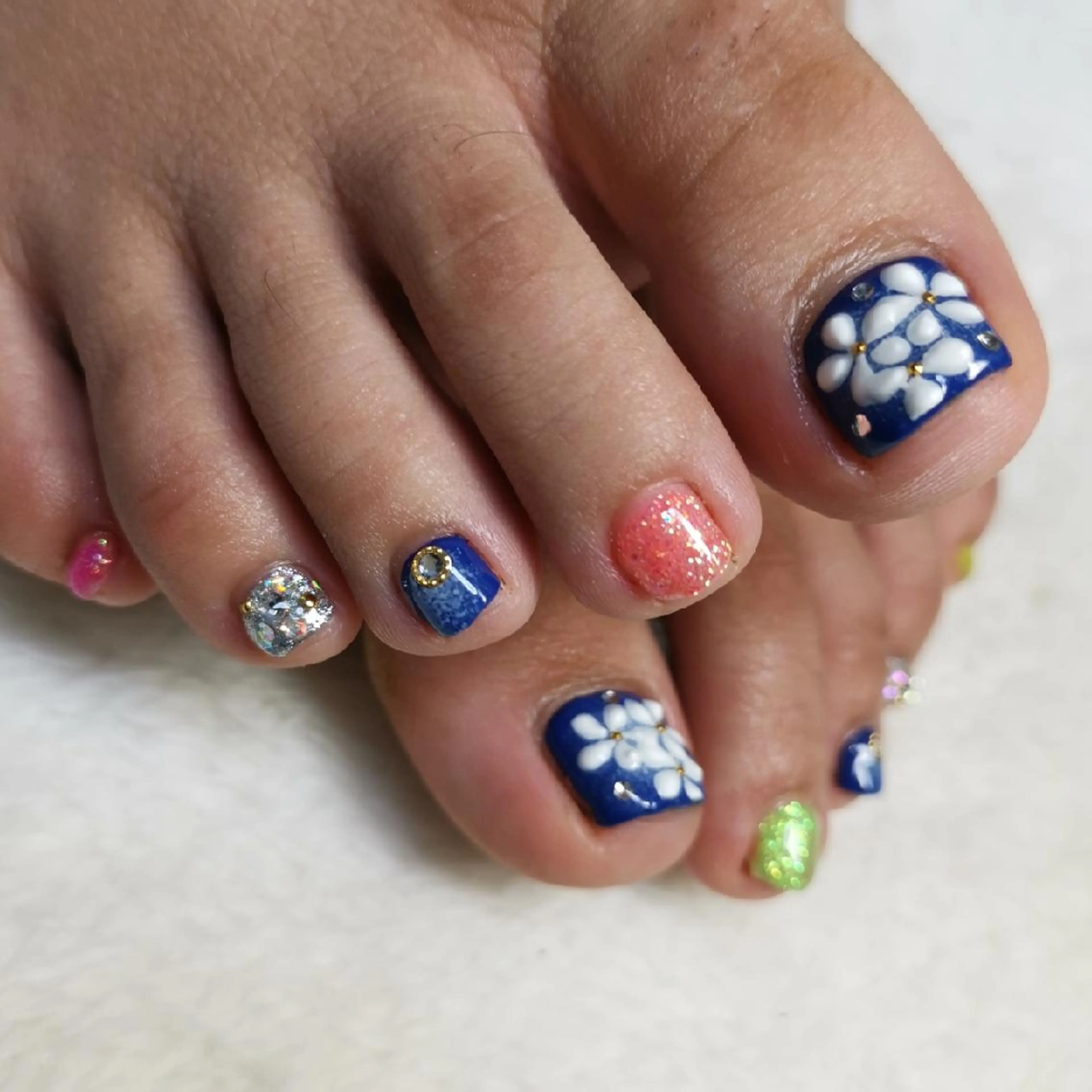 ネイル ラメ(グリッター) フットネイル reve あやののネイルデザイン