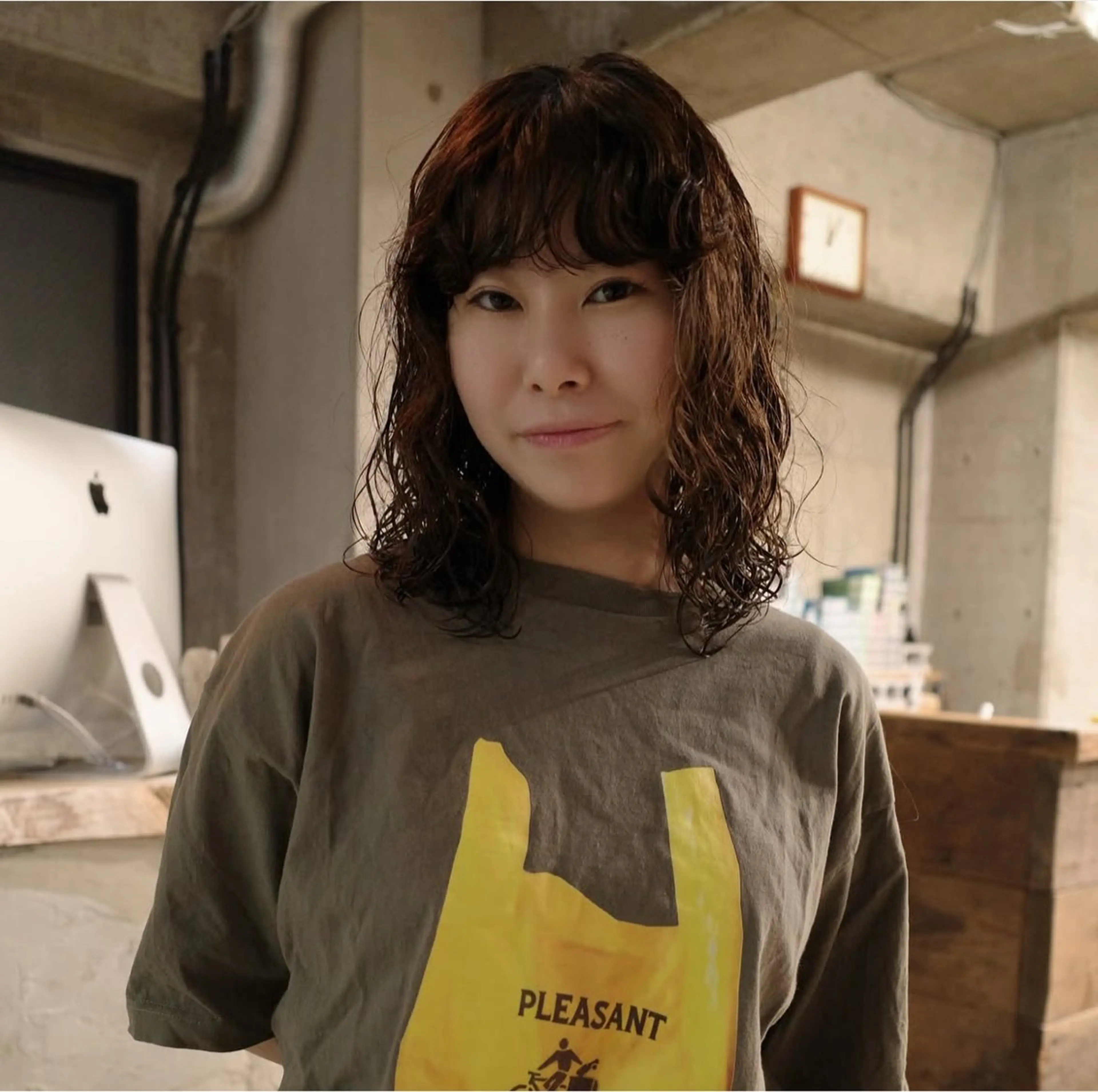 ミディアム パーマ カット パーマ トリートメント レイヤーカット/艶髪 /ストレート/リクトのヘアスタイル