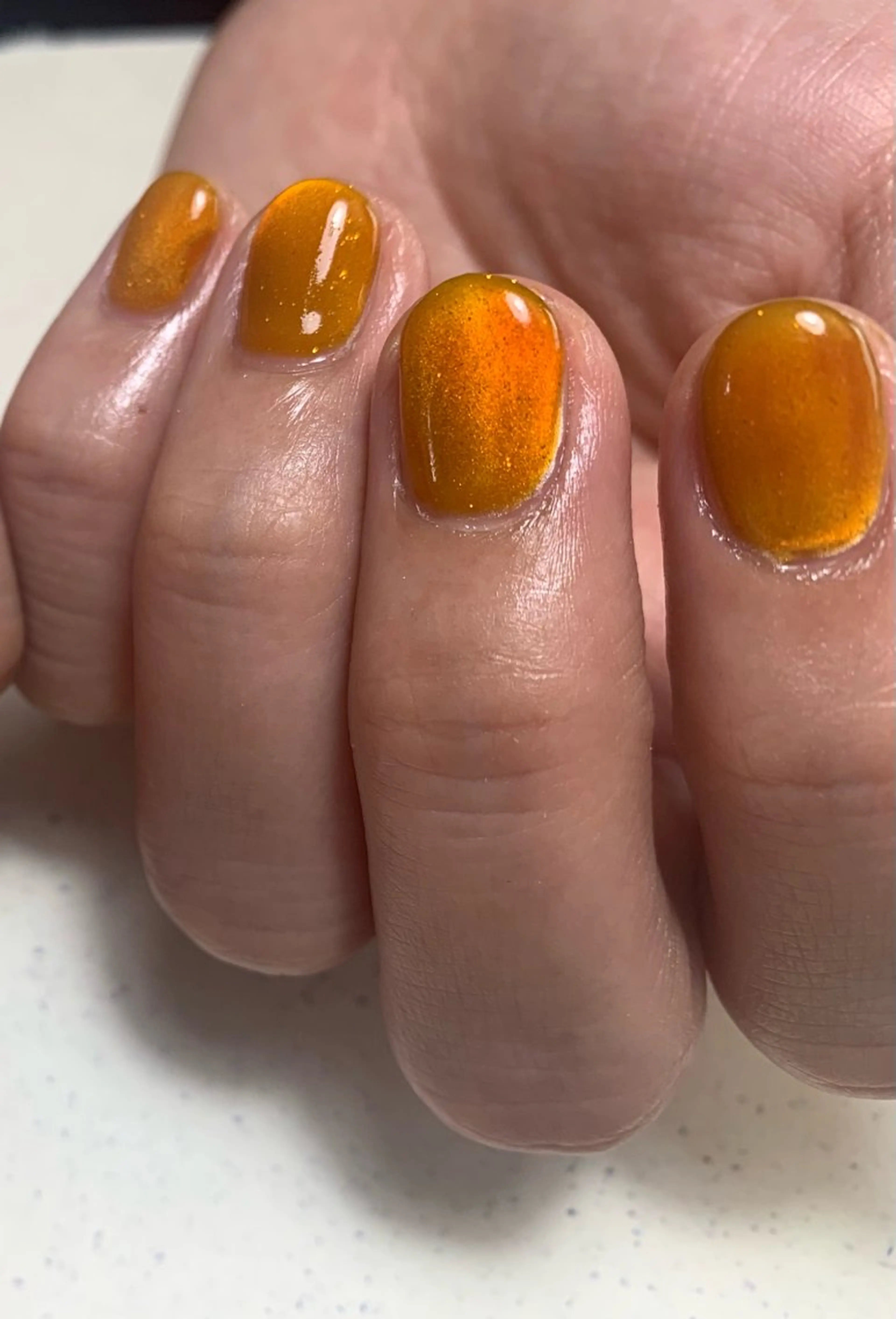 ネイル クリアネイル マグネットネイル オレンジ is.nail 🌷sonokoのネイルデザイン