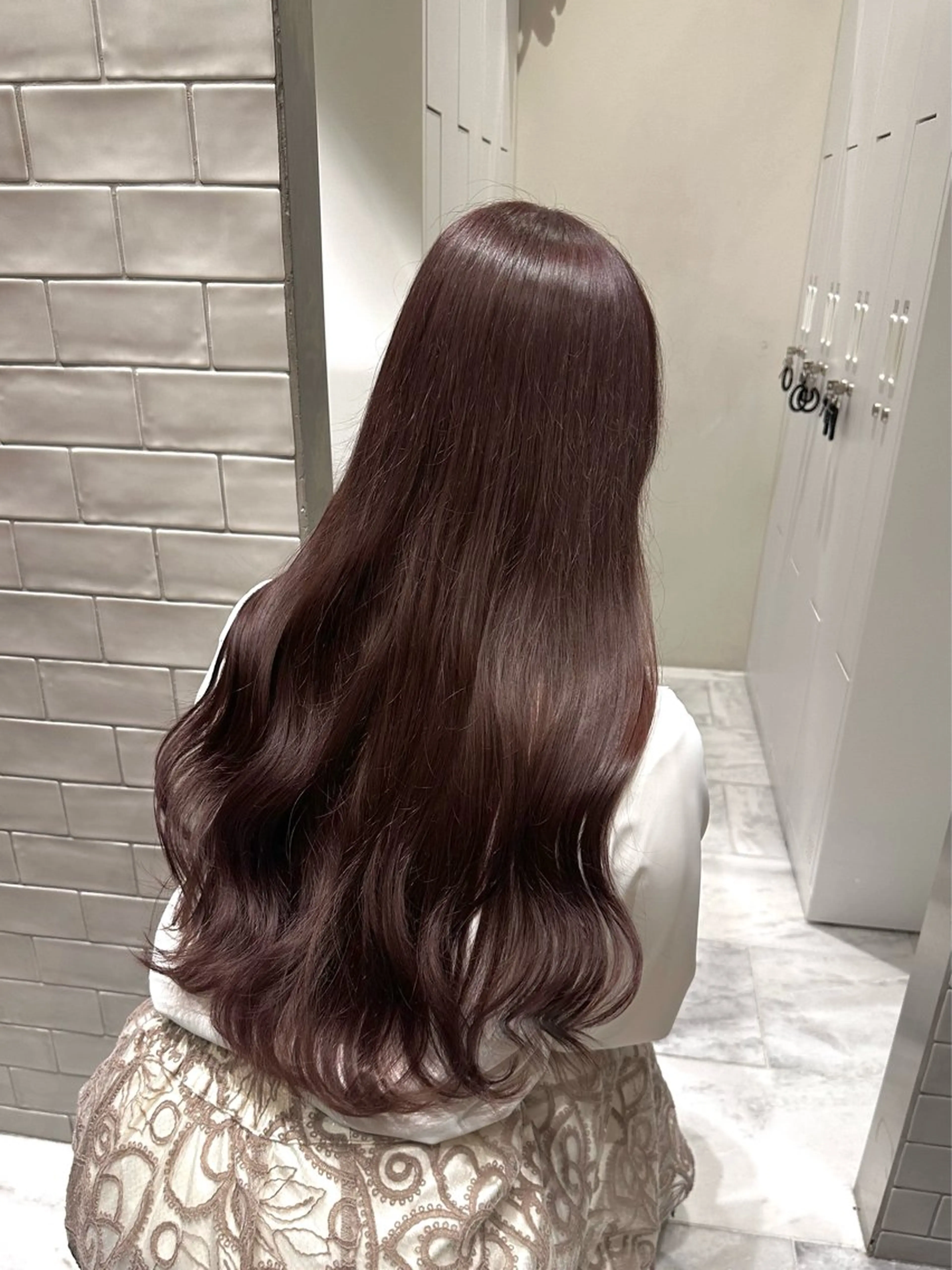 ロング カラー ブリーチ ブラウンカラー ブリーチなしカラー カット ヘアカラー トリートメント 矢野 晃平のヘアスタイル