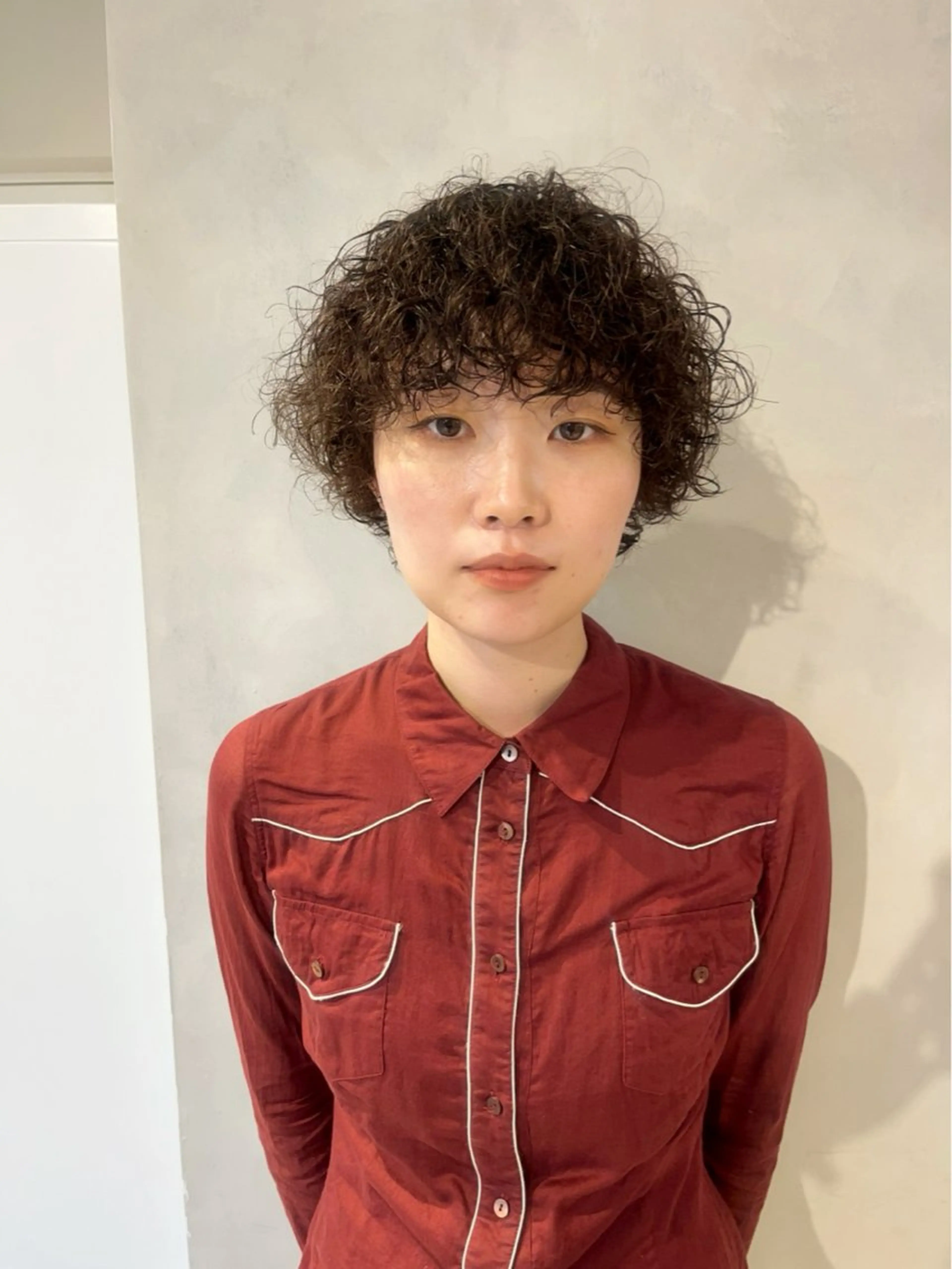 ショート パーマ カット パーマ トリートメント ボブ/ベージュ/ パーマ🪿近森ゆいのヘアスタイル