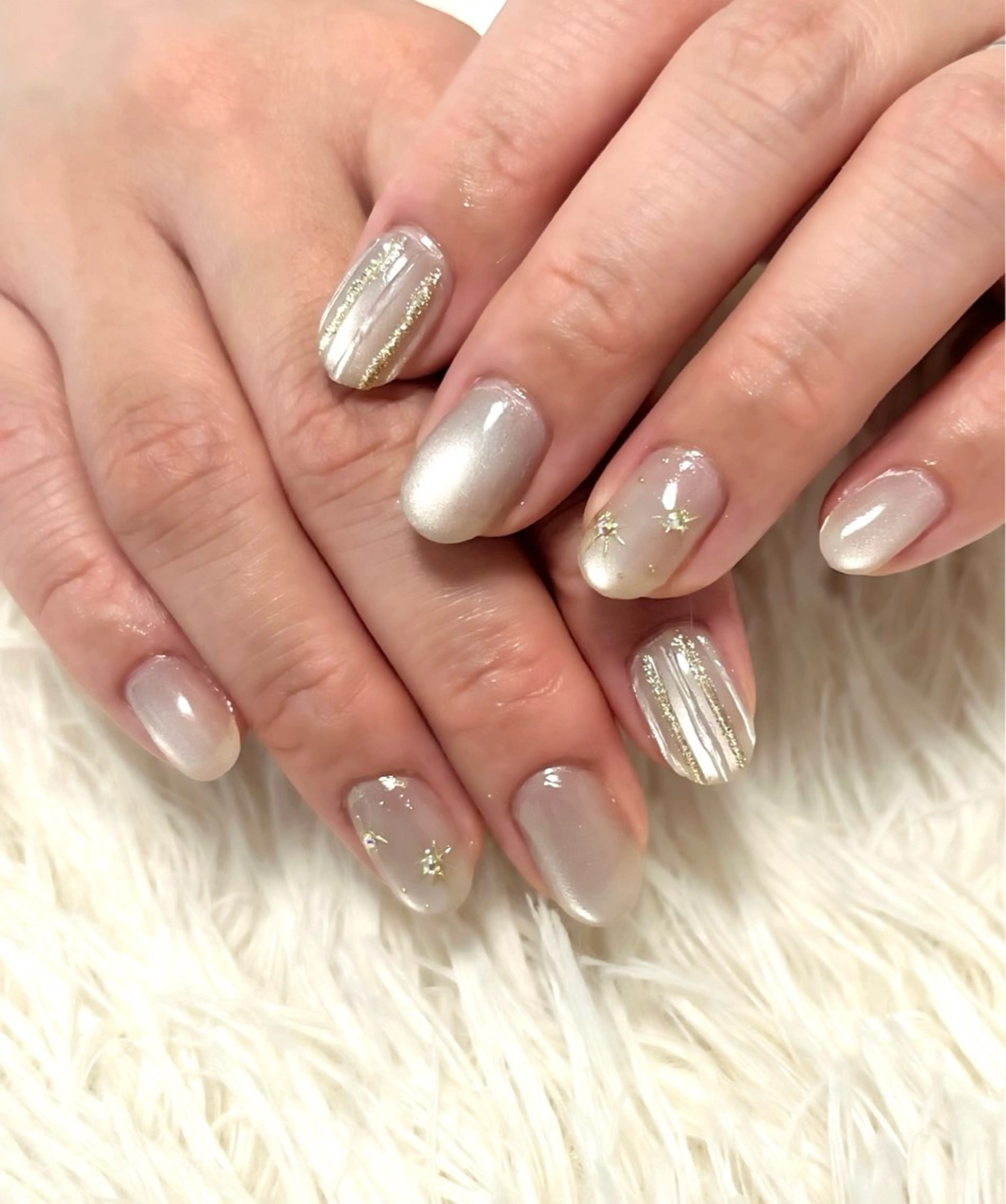 ネイル キラキラネイル オフィスネイル ハンドネイル 島田 亜紀のネイルデザイン