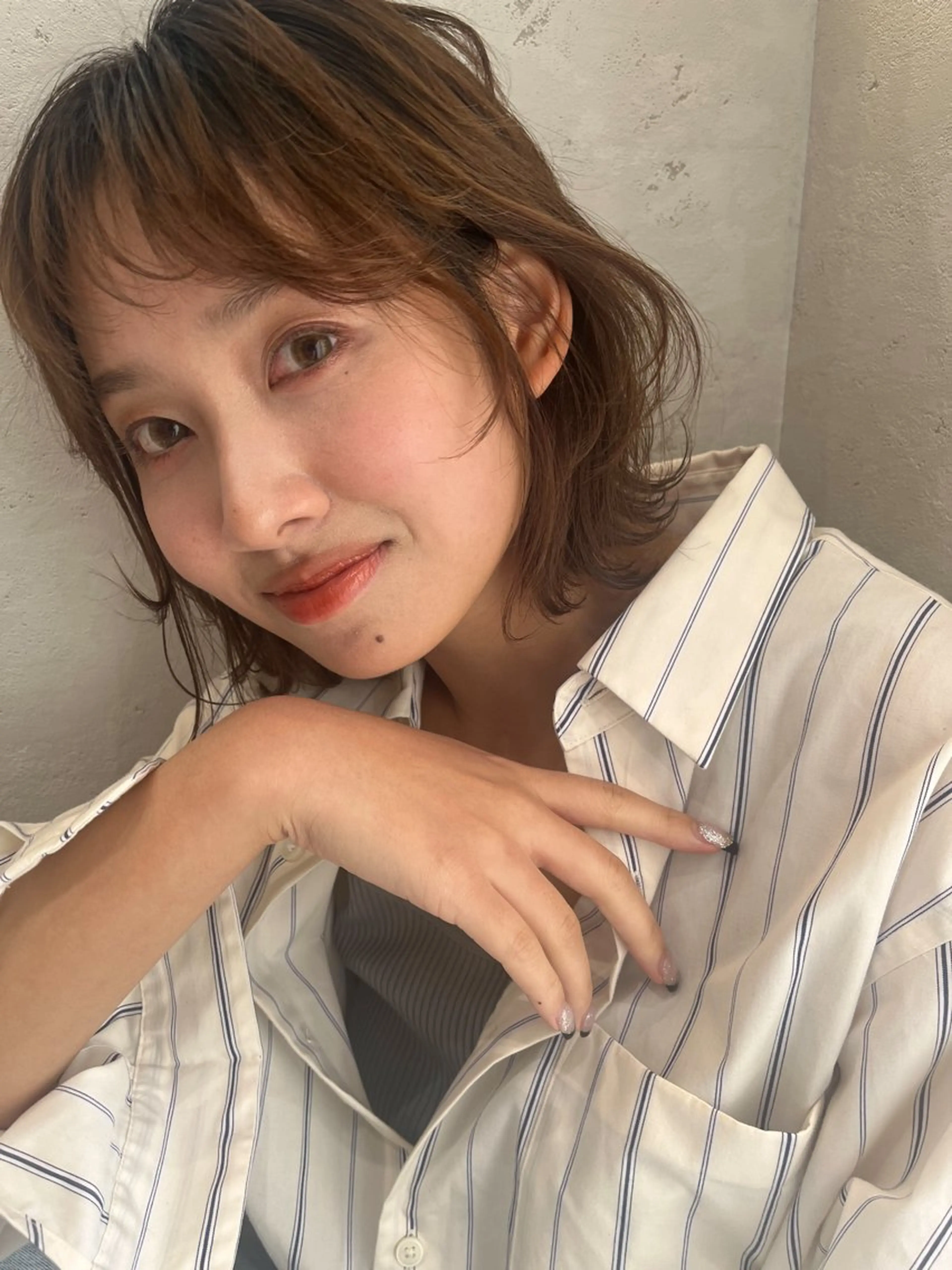 ミディアム カラー 透明感カラー カット ヘアカラー トリートメント 透明感カラー│ レイヤーヘア中居美樹のヘアスタイル