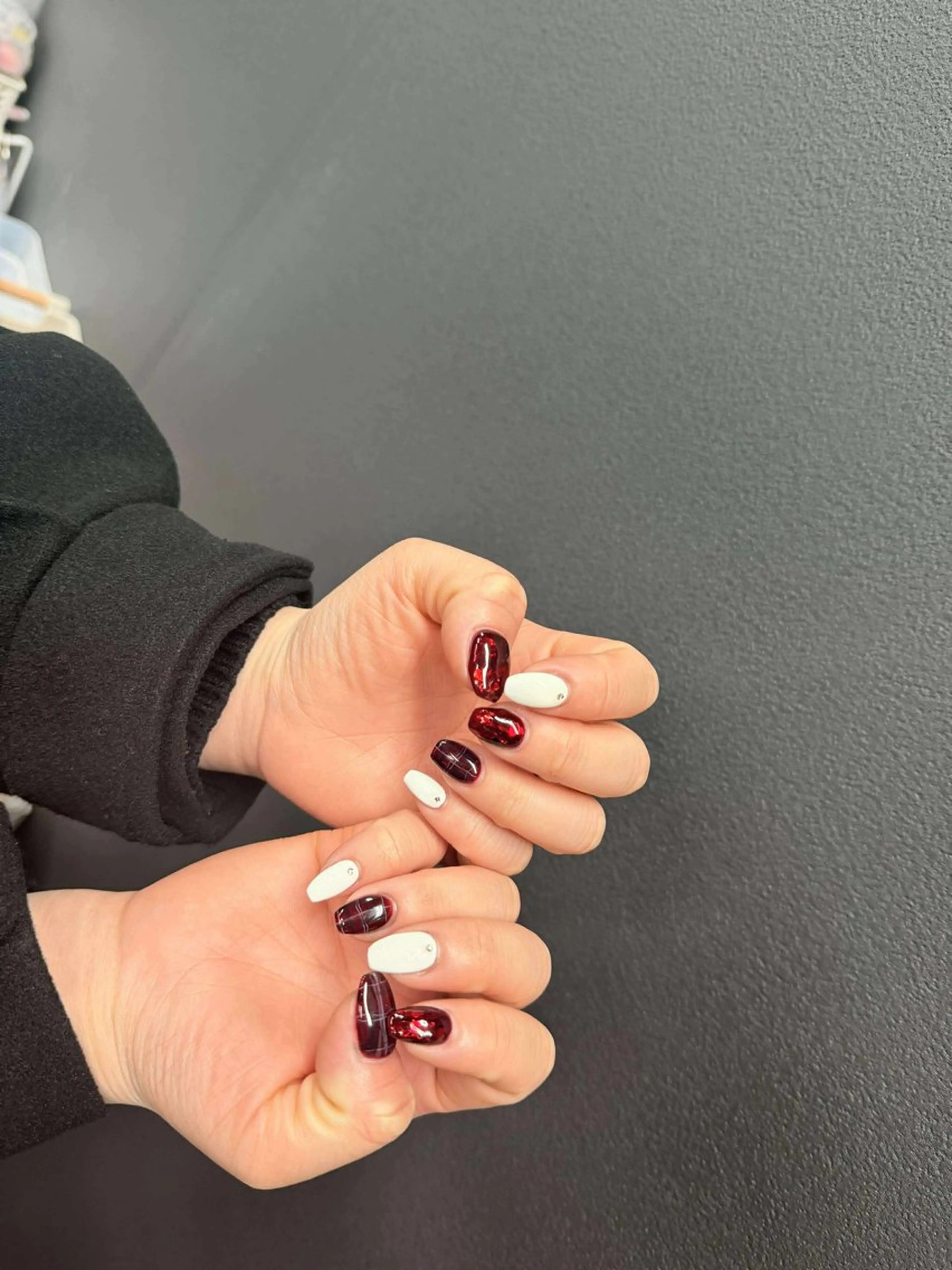 ネイル 韓国ネイル 持ち込み ニュアンスネイル ネイルチップ 冬ネイル LISA ANA.CHUOのネイルデザイン