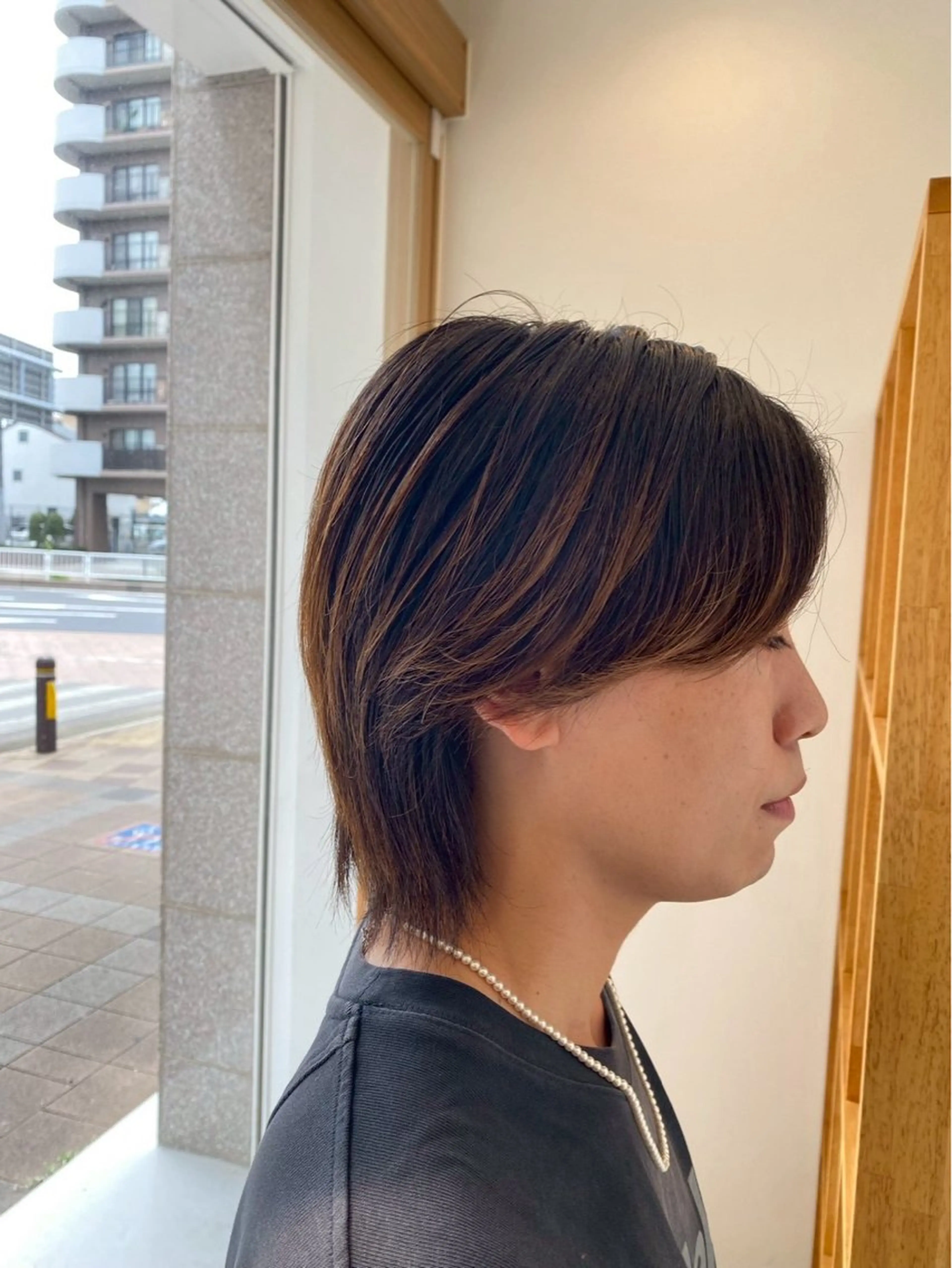 ミディアム カット 【本陣】カット モデル/朝岡 慧のヘアスタイル
