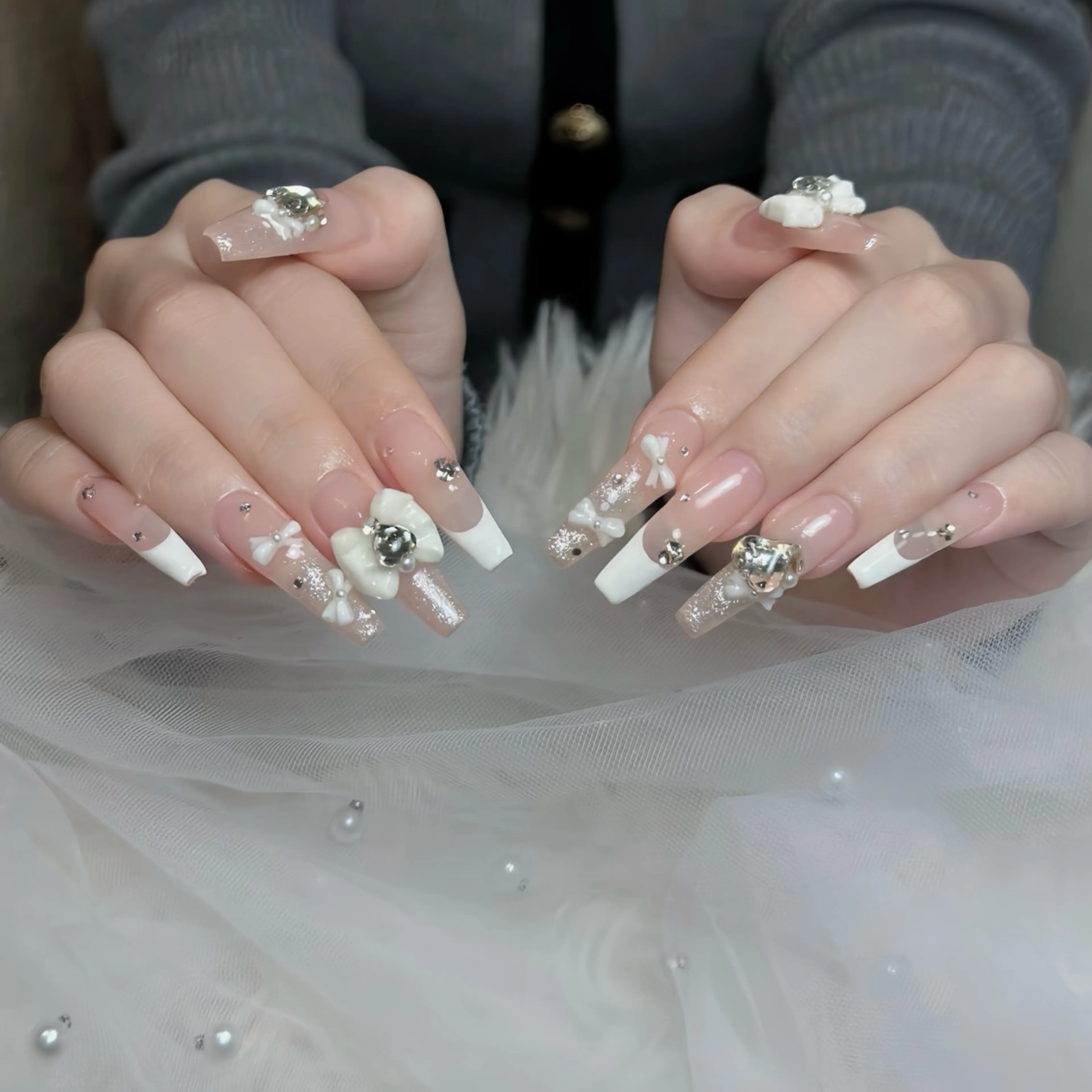 ネイル オーロラネイル ボルドー ブラウン 氷ネイル・うるうるネイル キラキラネイル ハンドネイル Julli ジュリのネイルデザイン